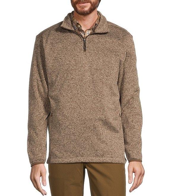 Roundtree & Yorke Long Sleeve Solid Sweater Fleece Quarter-Zip Pullover Product Image