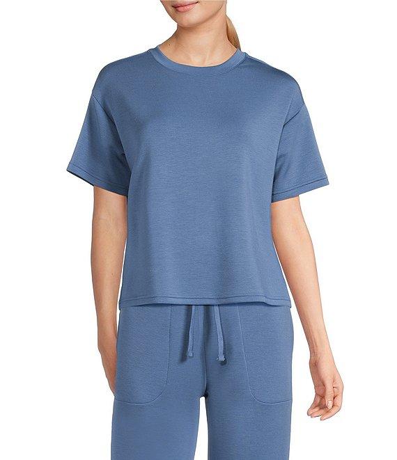 Half Moon by Modern Movement Solid Jersey Knit Short Sleeve Round Neck Coordinating Lounge Top Product Image