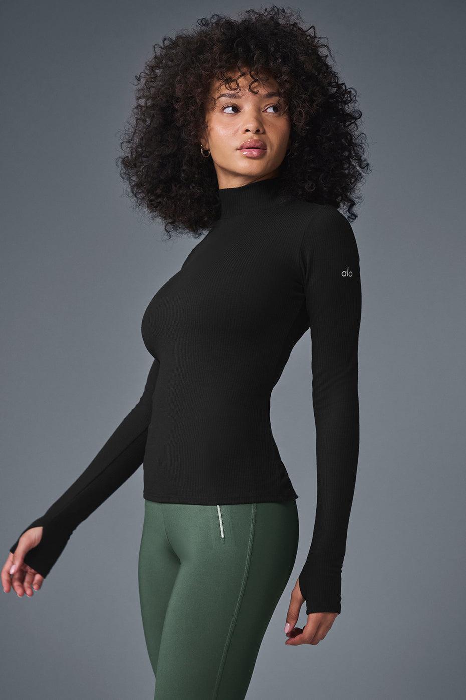 Alo Yoga | Wellness Rib Mock Neck Long Sleeve Jacket Product Image