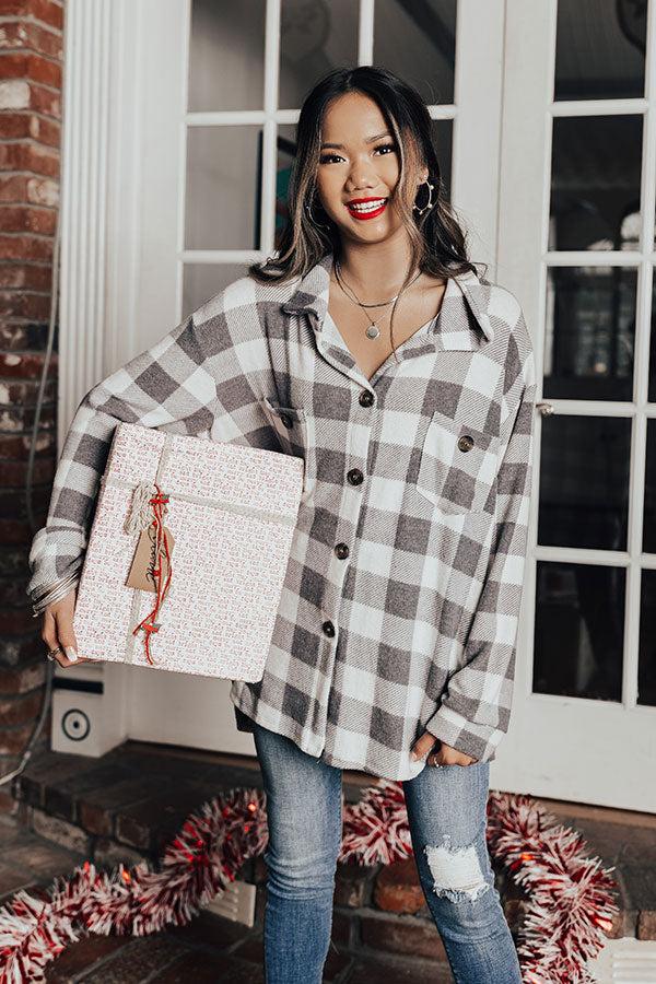 Need Your Opinion Plaid Top In White Product Image