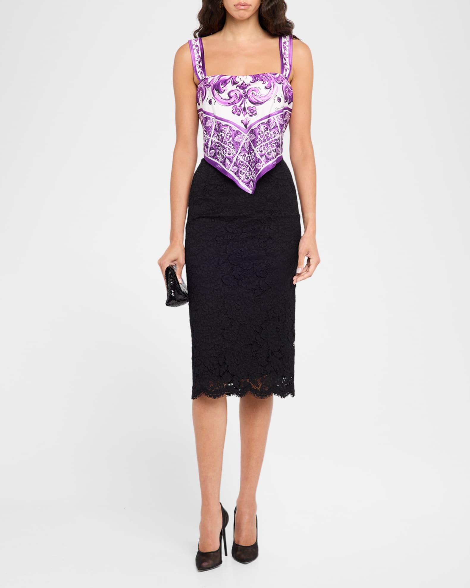 Majolica Silk Twill Crop Scarf Top Product Image