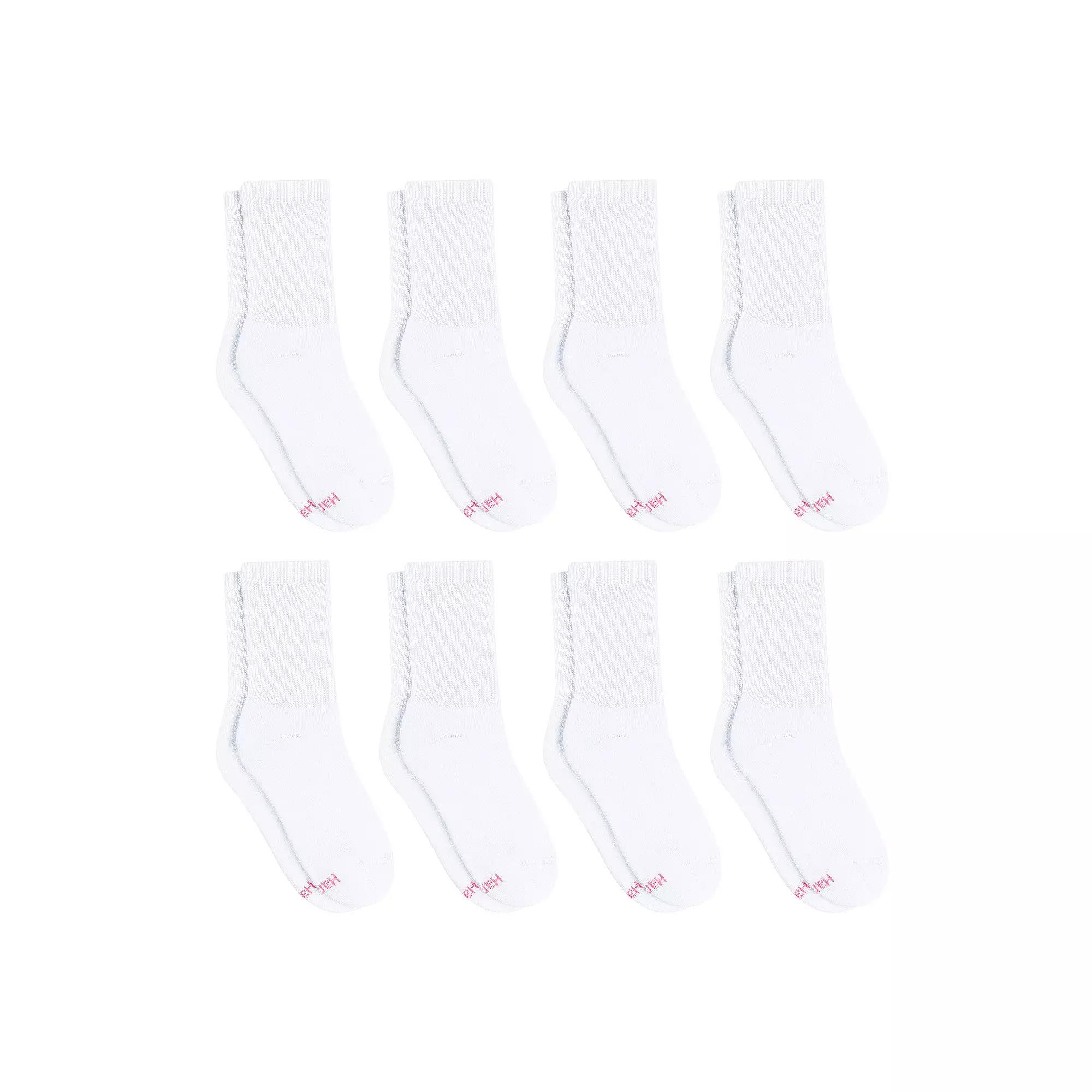 Womens Hanes Ultimate Cool Comfort 8-Pack Cushioned Crew Socks HWUCC8 Product Image