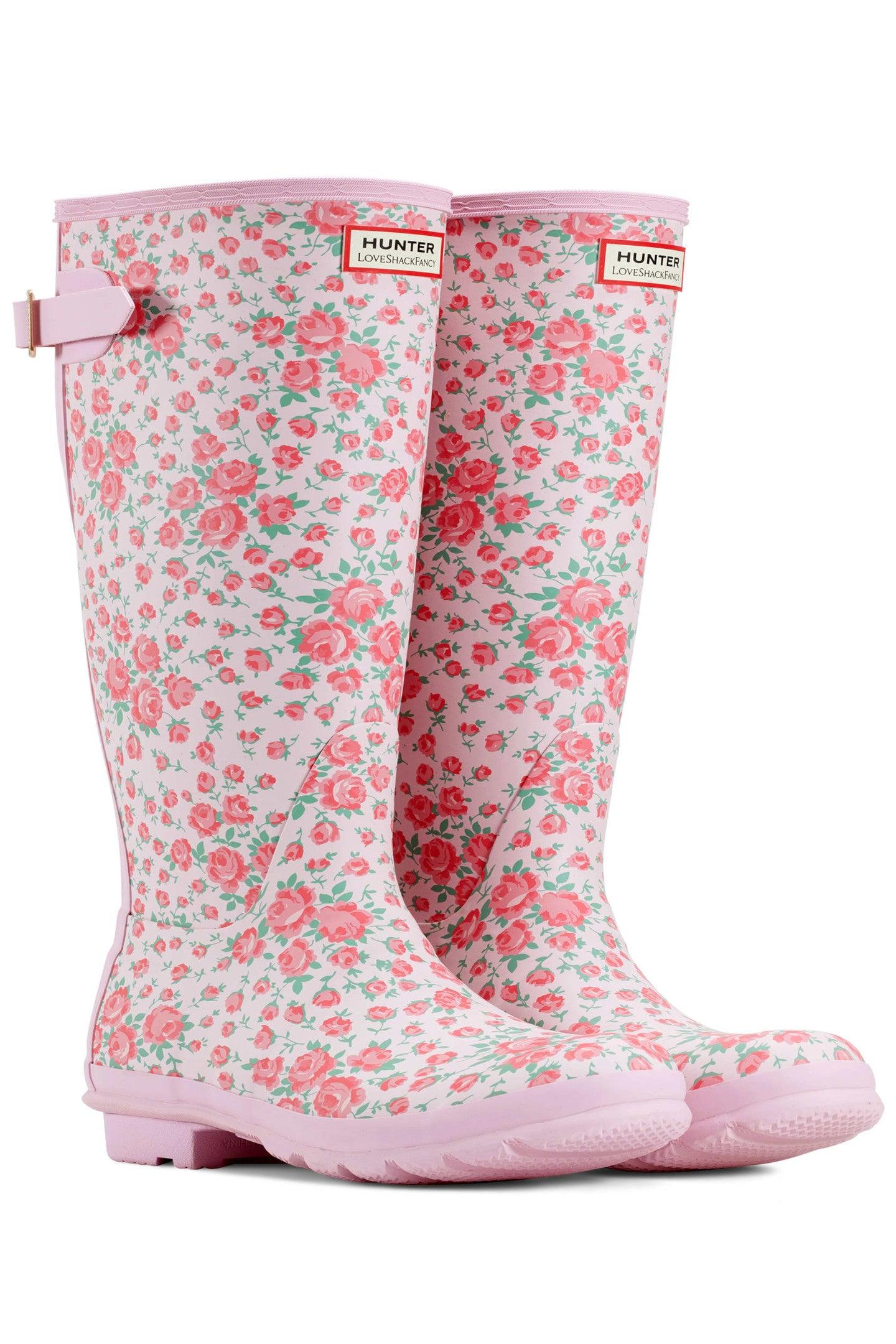 Hunter x LoveShackFancy Womens Original Tall Boot - ROSE HEART / 11 Product Image