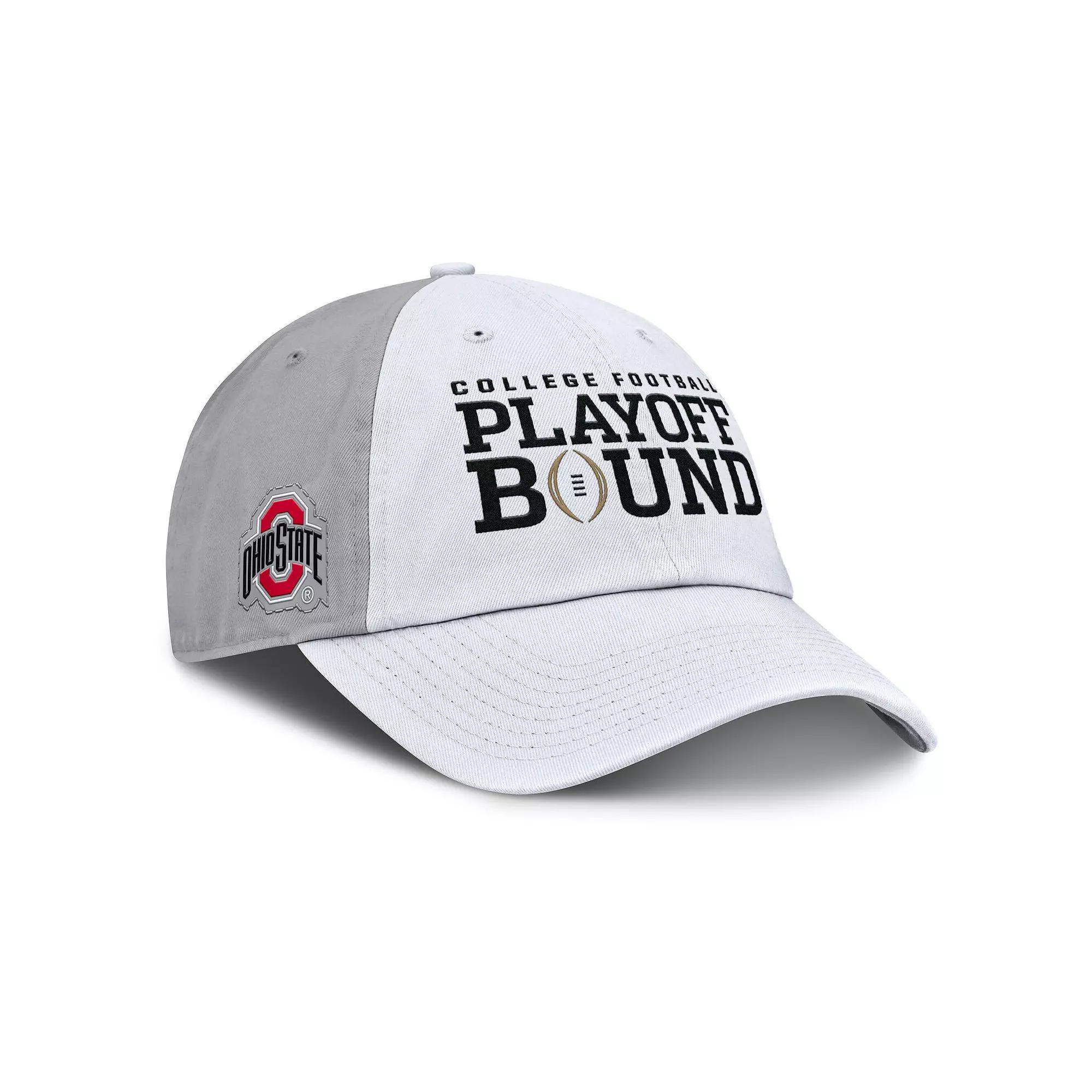 Unisex Nike White/Gray Ohio State Buckeyes 2024 College Football Playoff Club Adjustable Hat Product Image