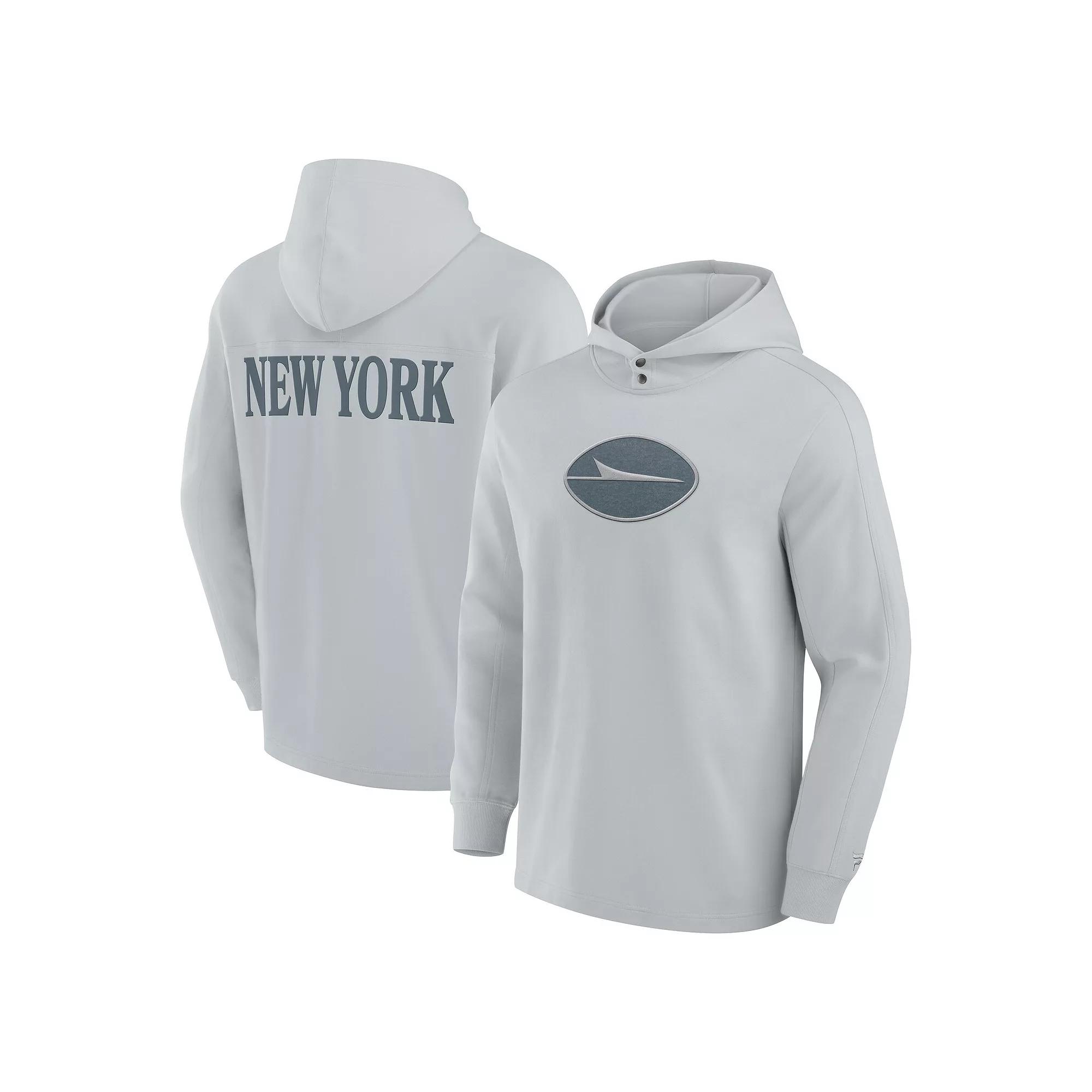 Men's Fanatics Gray New York Jets Elements Blaze Tri-Blend Long Sleeve Hoodie T-Shirt, Adult Unisex,  Product Image