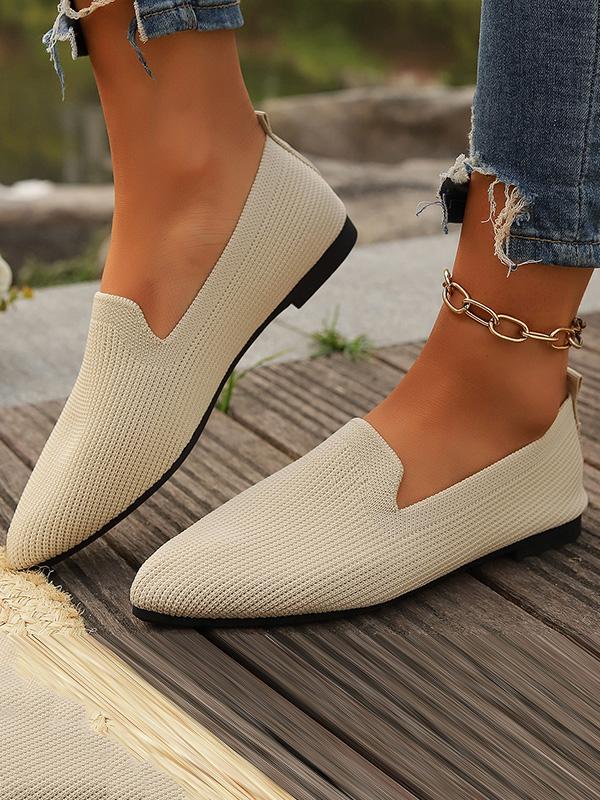 Pointed-Toe Shallow Cut Split-Joint Flat Shoes Product Image
