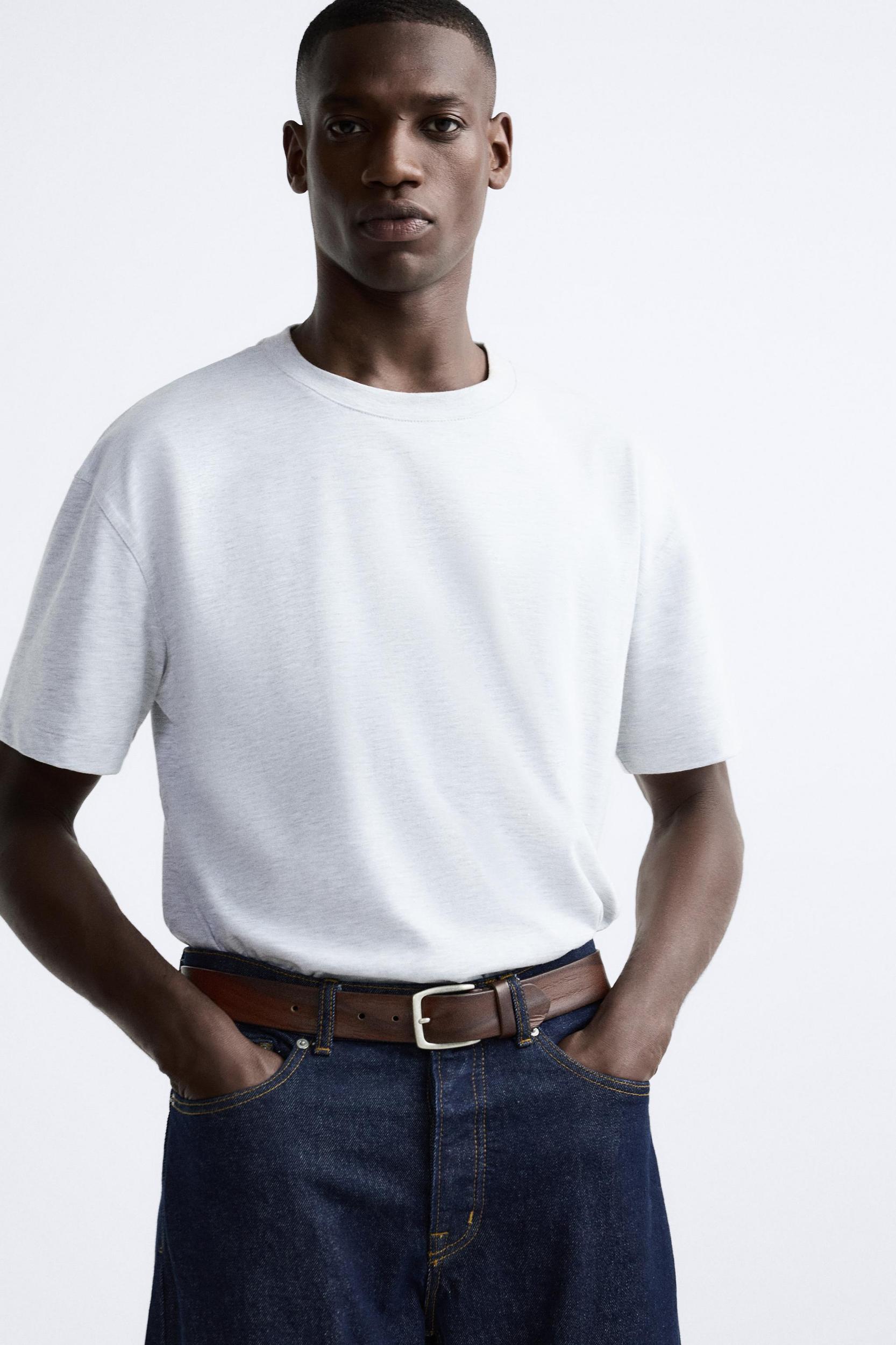 VINTAGE EFFECT LEATHER BELT Product Image