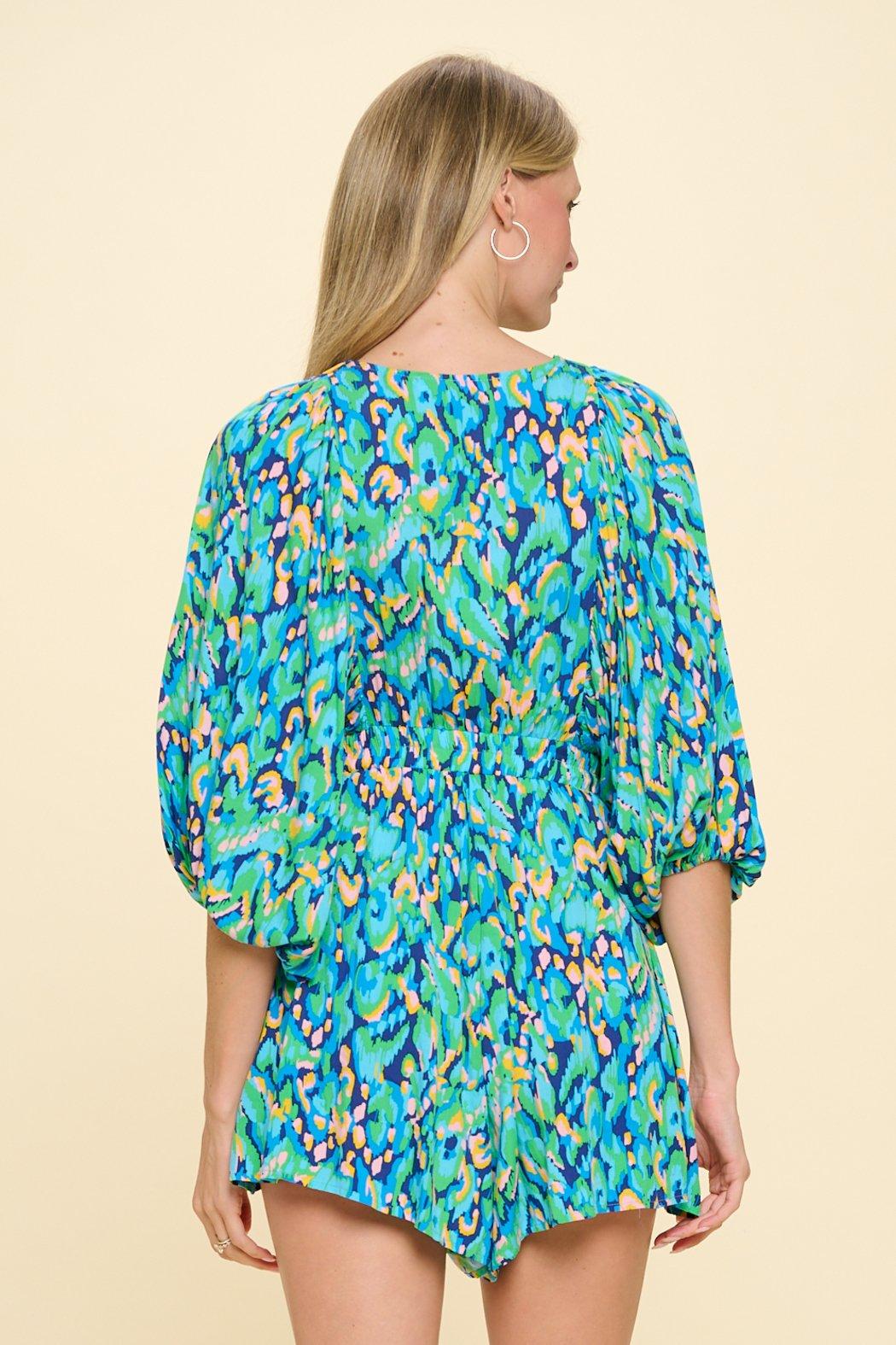 Tribal Blue Ada Romper Product Image