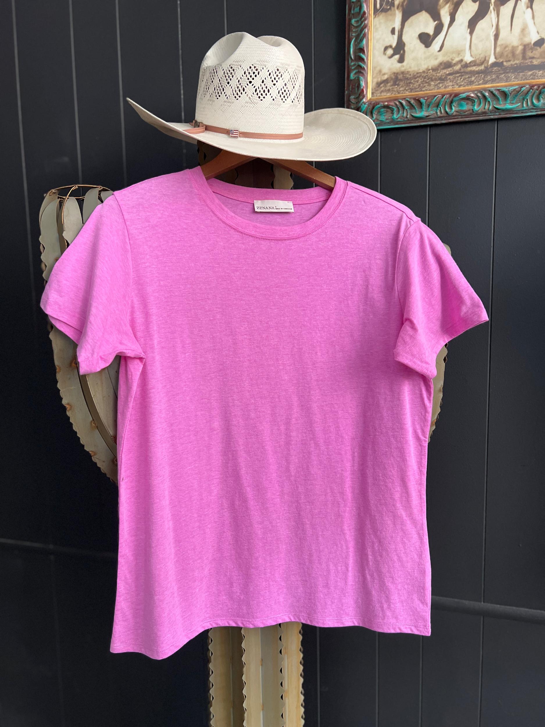 Zenana Cotton Boyfriend Round Neck Basic Tee Product Image