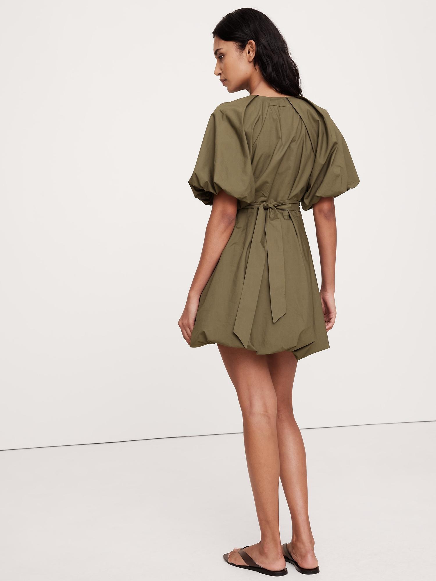Cotton Poplin Bubble-Hem Mini Dress Product Image