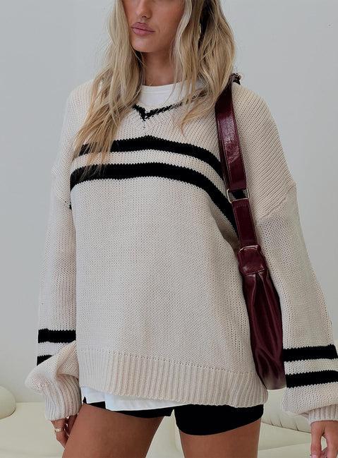 Mystique Knit Sweater Cream Product Image