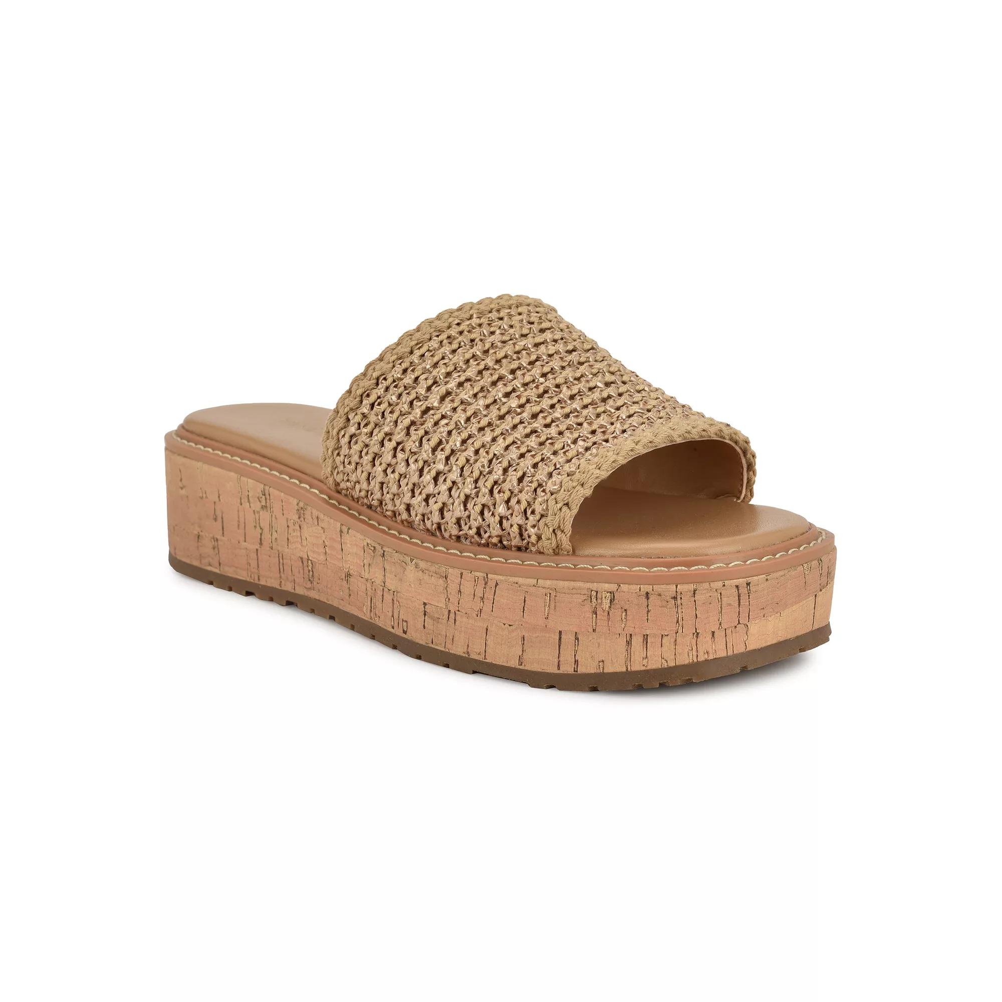 Nine West Keller Women's Slip-On Sqaure Toe Casual Sandals, Size: 8.5, Gold Product Image