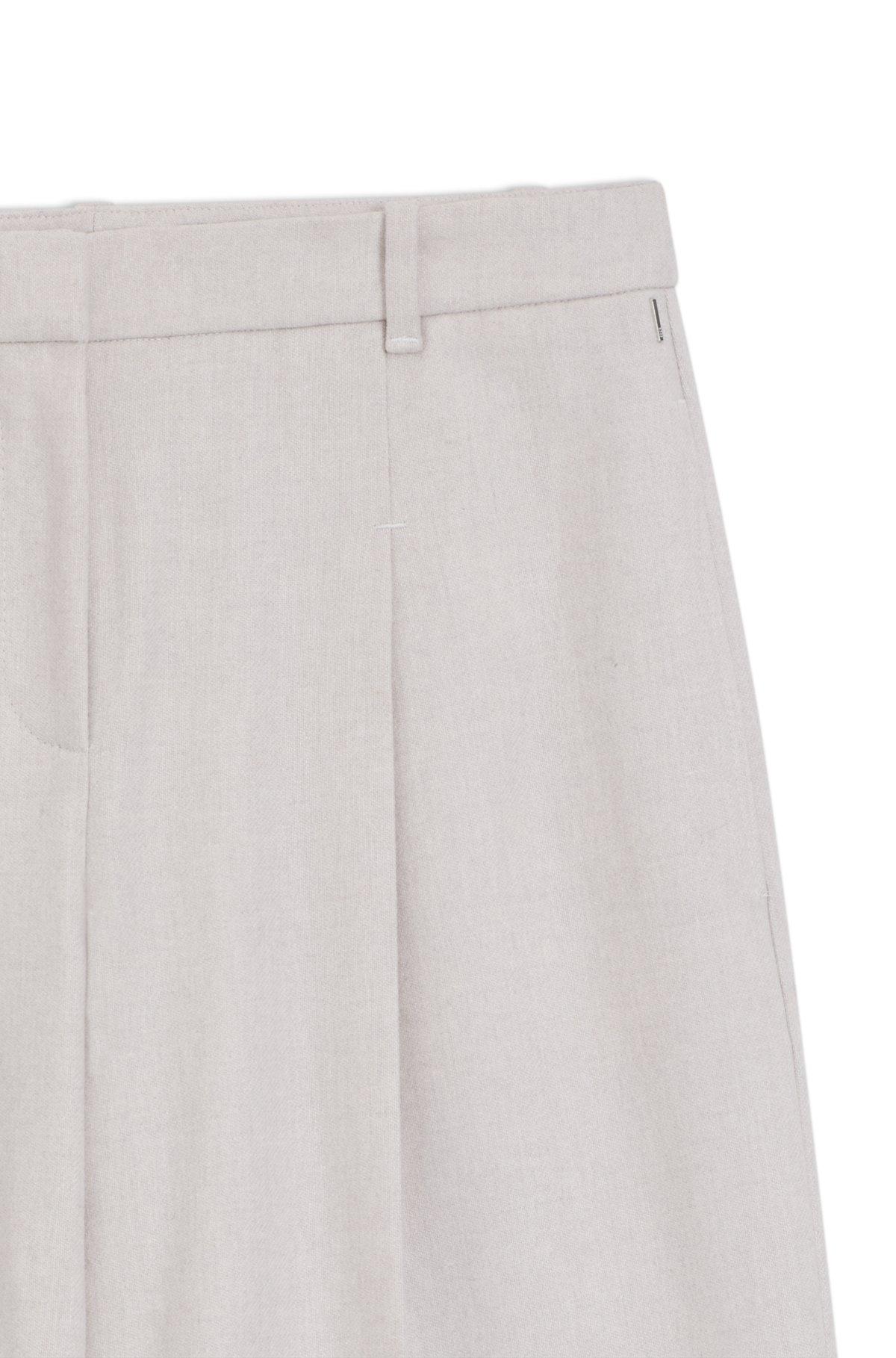 Regular-fit wide-leg trousers in soft flannel Product Image