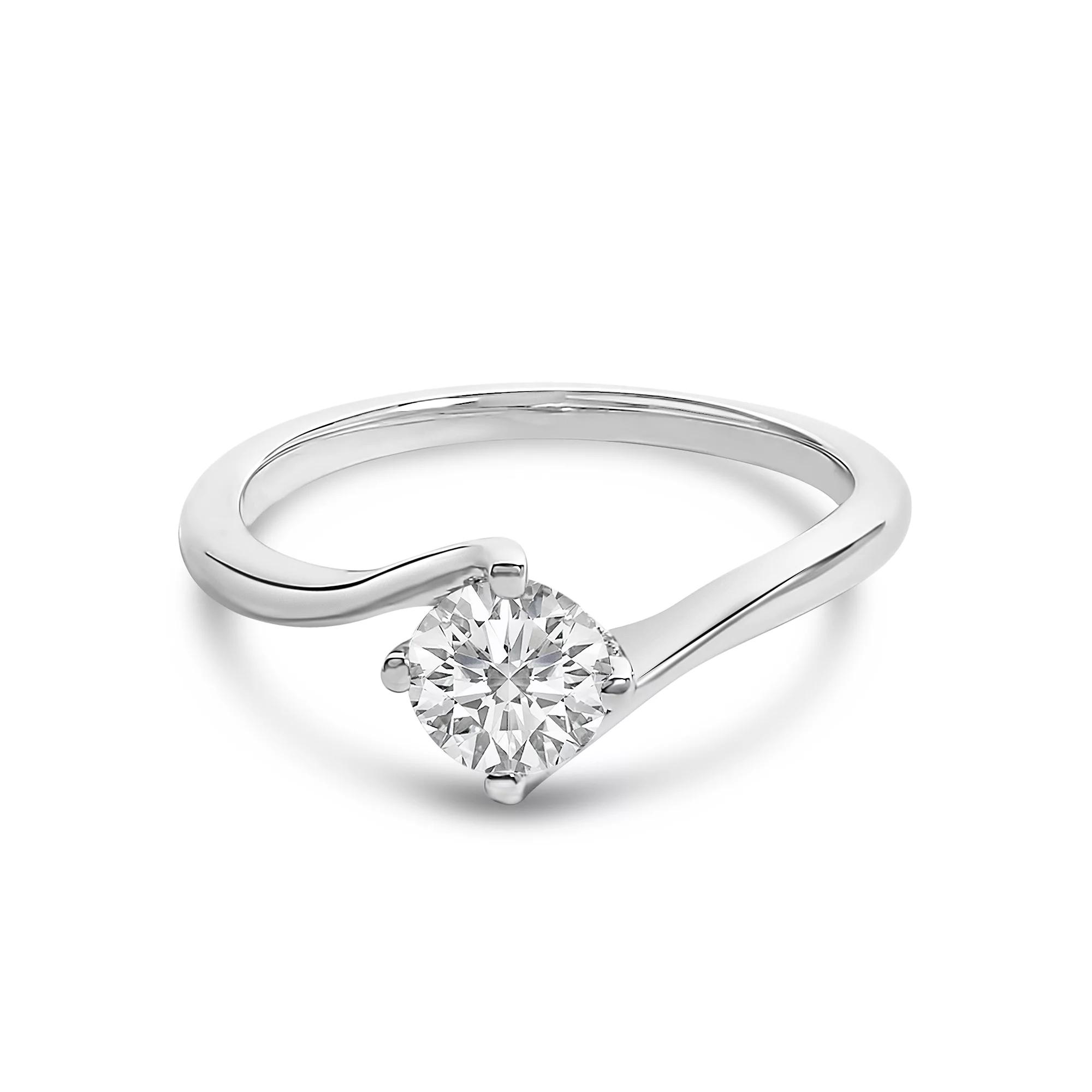 Haus of Brilliance 14k White Gold 3/4 Carat T.W. Lab-Grown Diamond Twist Solitaire Ring, Women's, Size: 7 Product Image