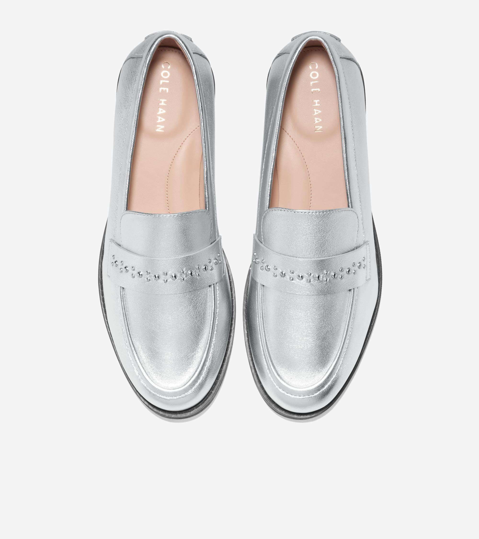 Women's Stassi Embellished Loafers in Silver | Cole Haan Product Image