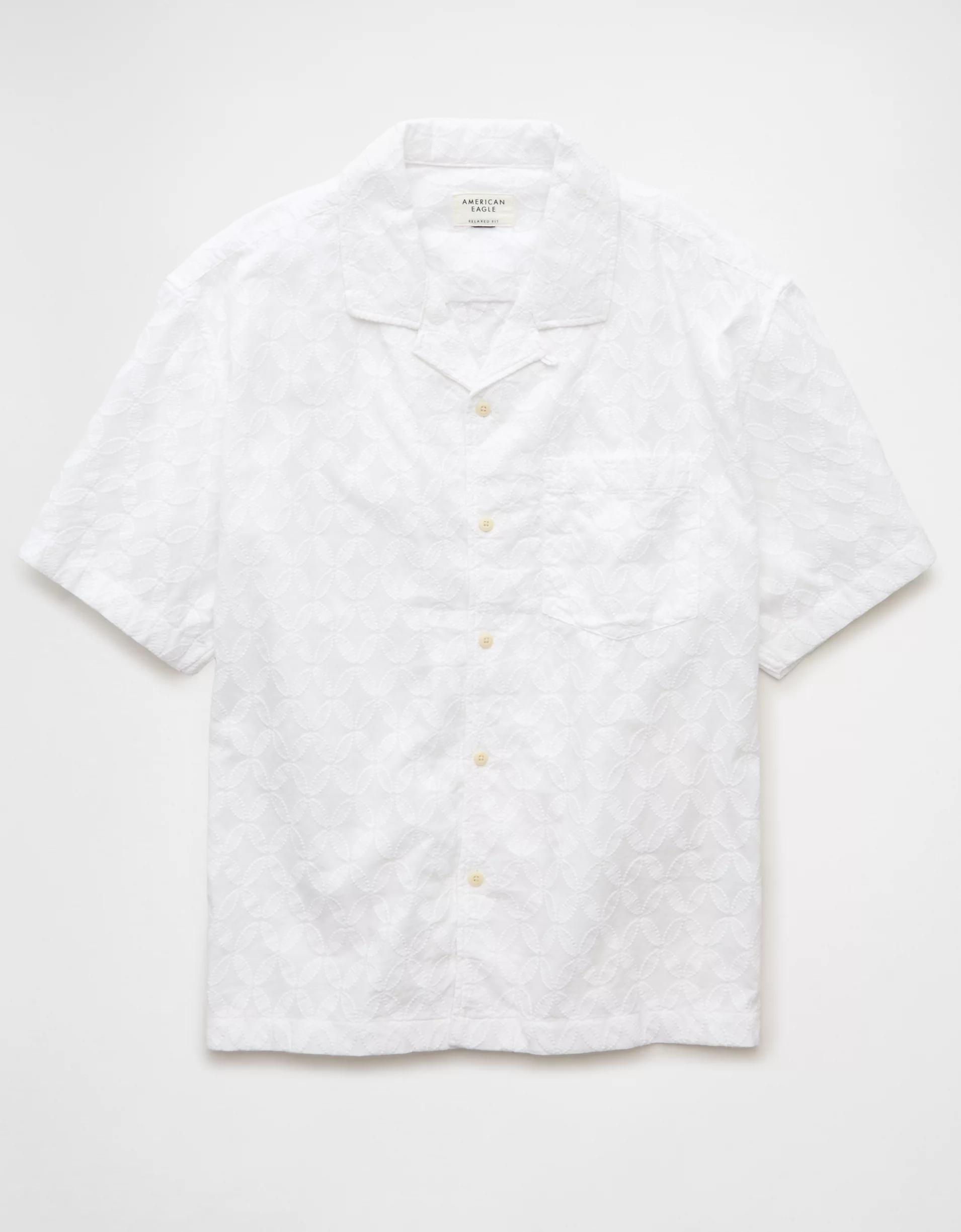 AE Poolside Textured Button-Up Shirt Product Image