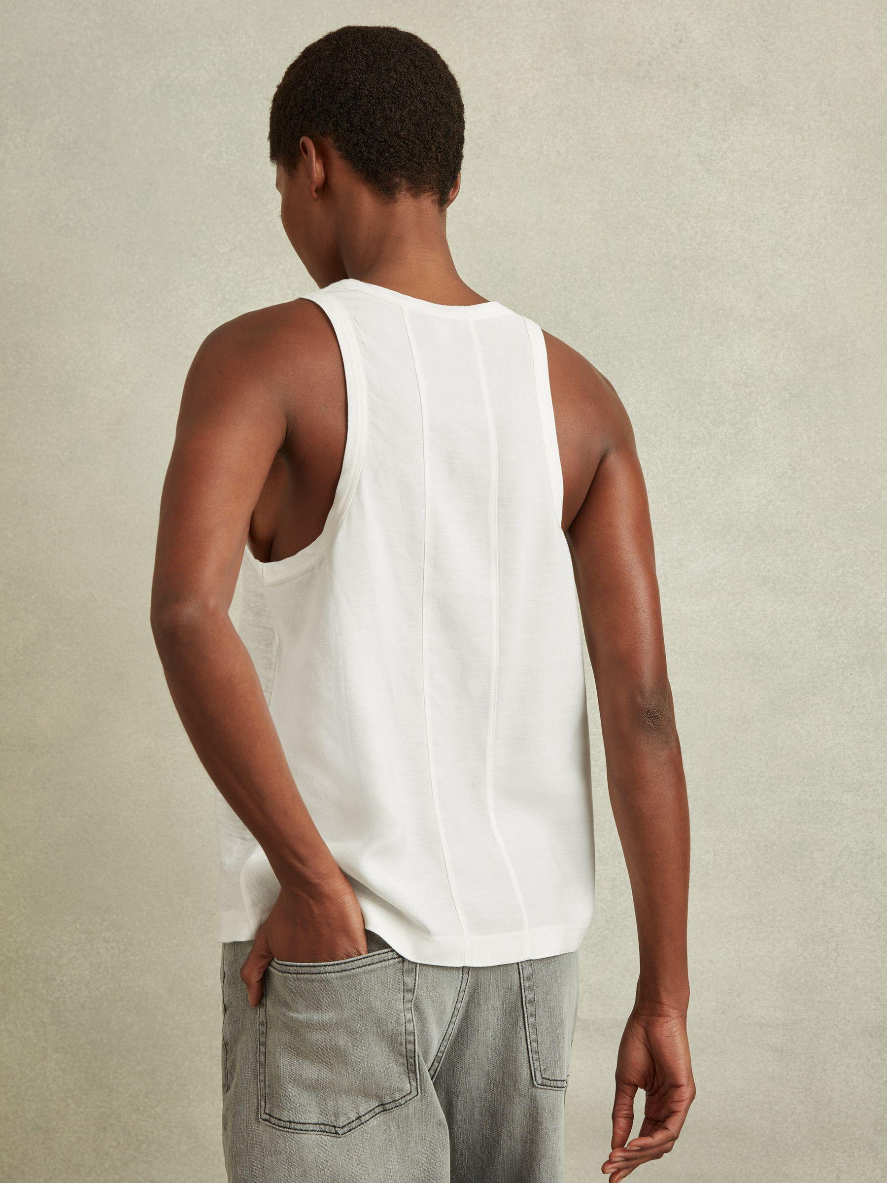 Scoop Neck Vest in White Product Image