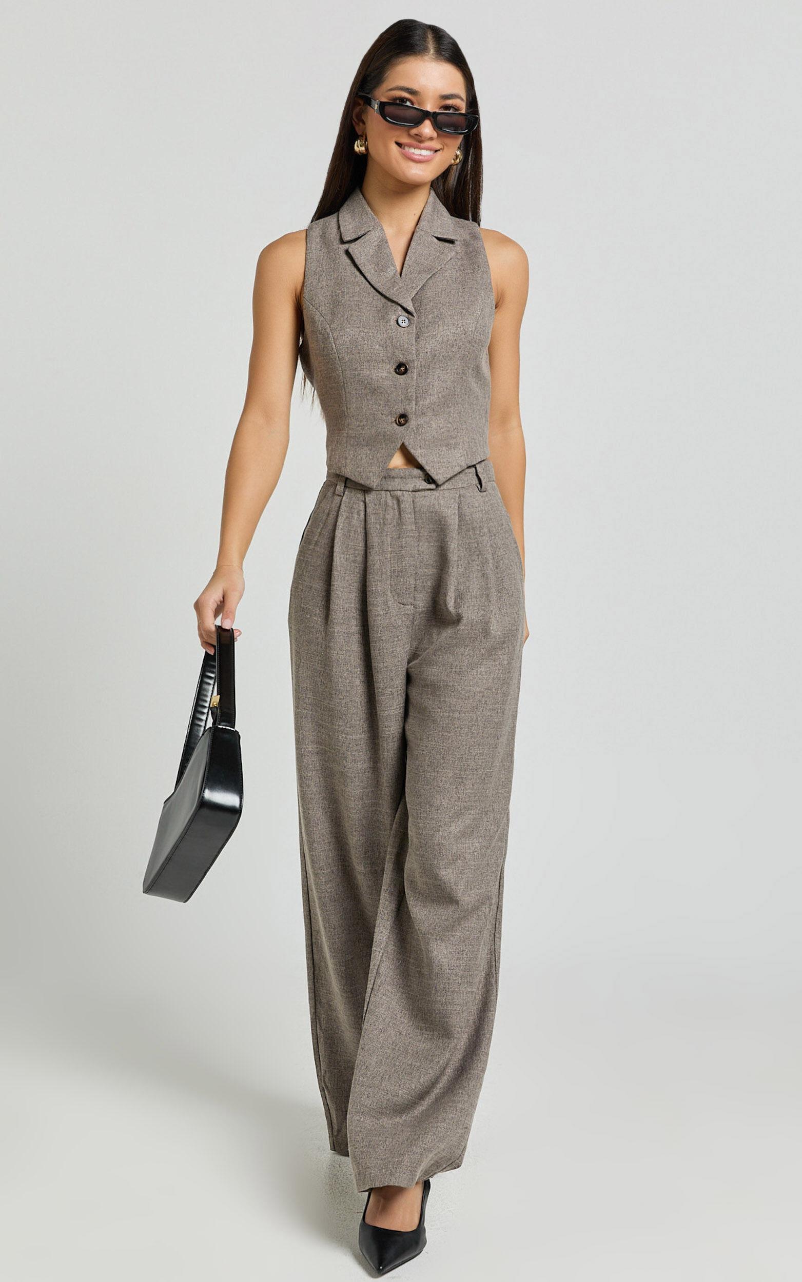 Andie Pants - High Waist Tailored Pants in Grey Product Image
