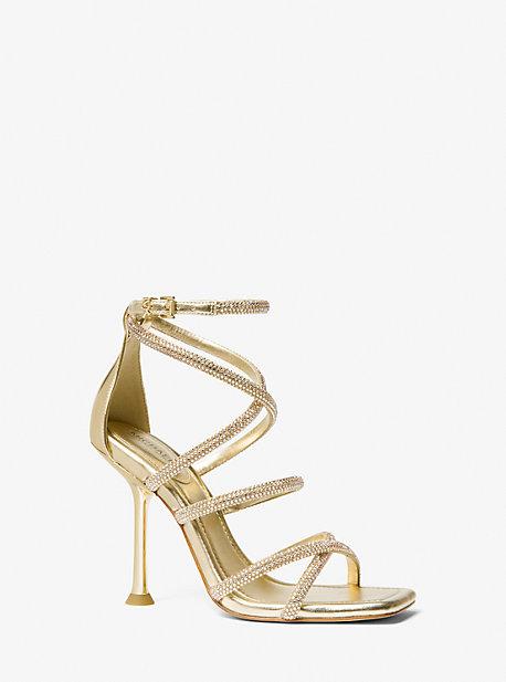 Imani Embellished Metallic Faux Suede Sandal Product Image