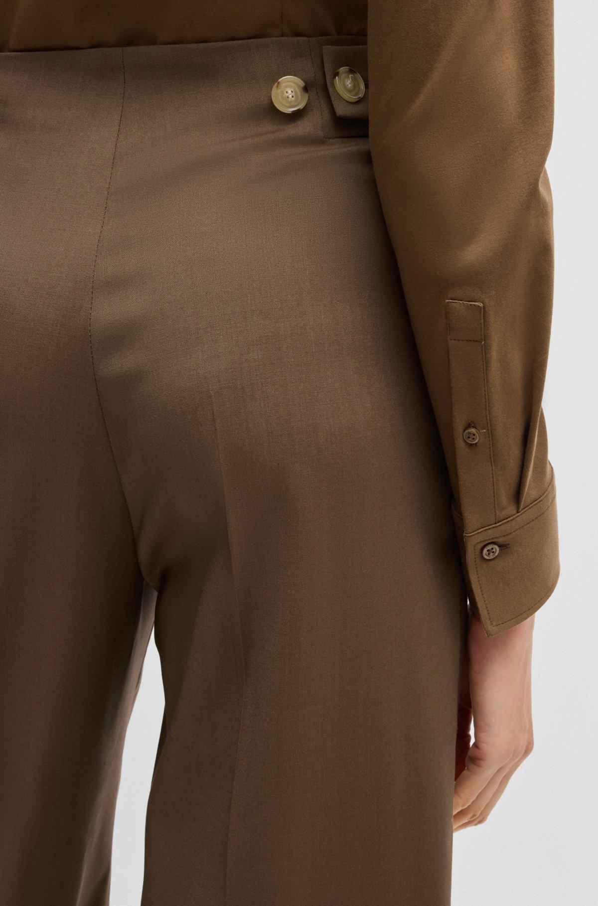 Regular-fit high-waisted trousers in wool Product Image