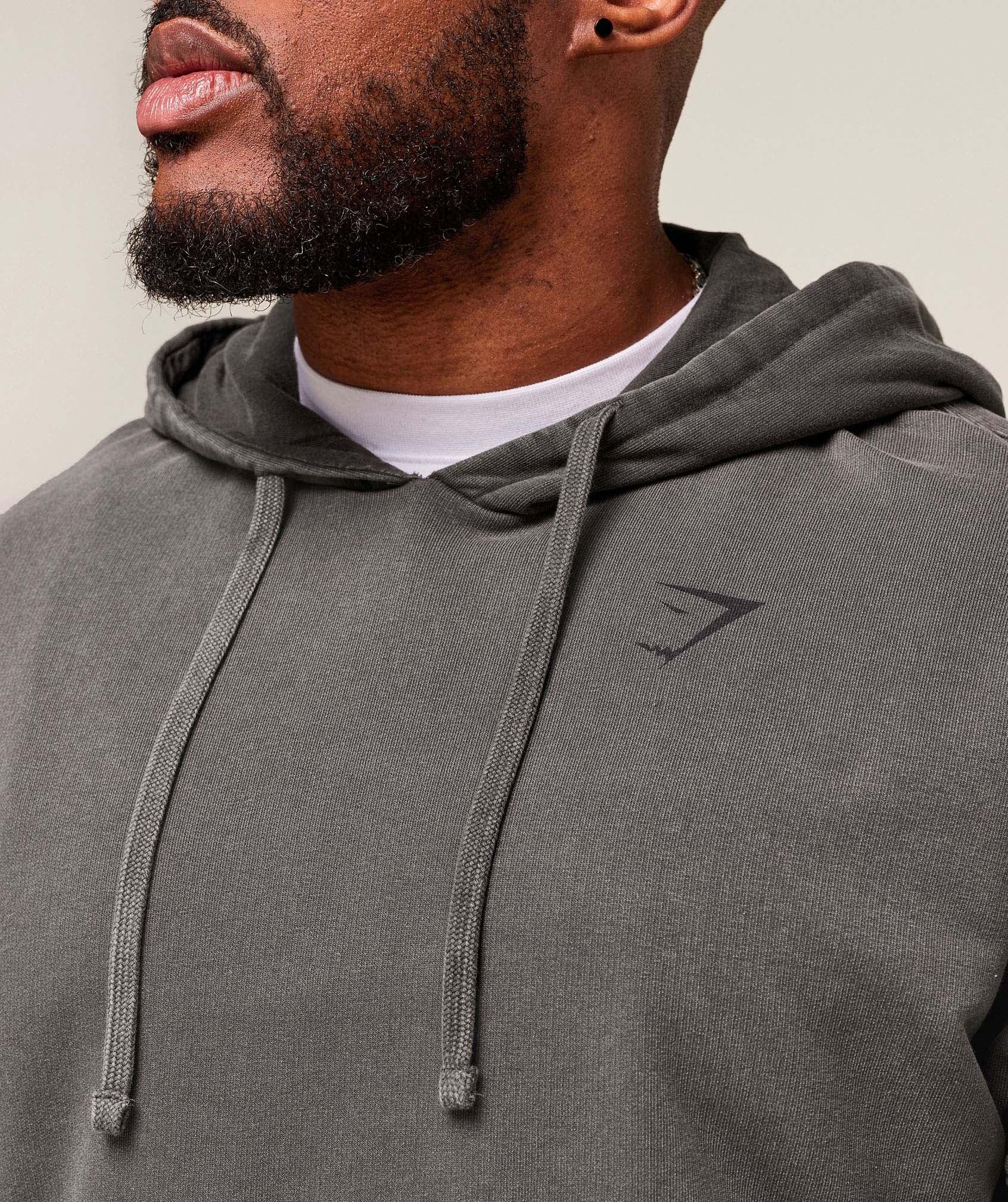 Gymshark Power Washed Hoodie - Onyx Grey Male Product Image