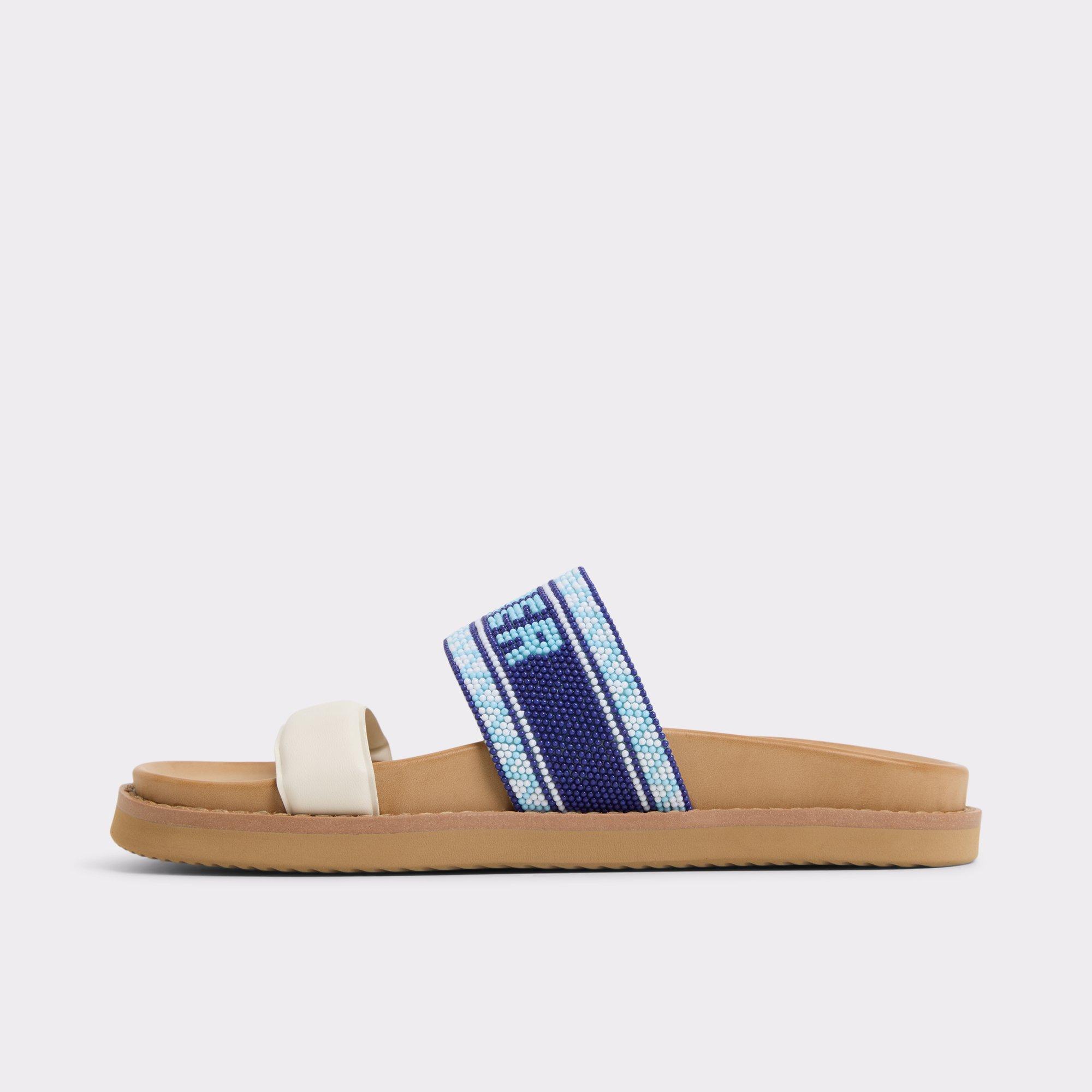 Beachvacay White/Blue Women's Footbed sandals | ALDO US Product Image
