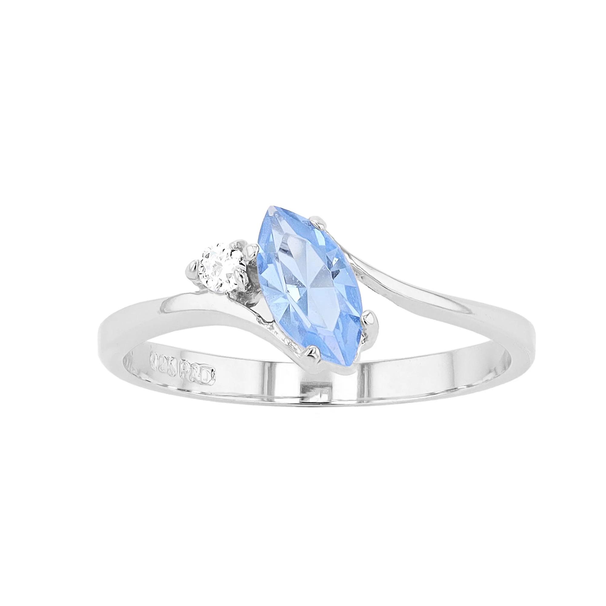 Traditions Jewelry Company Sterling Silver Crystal Birthstone Marquise Ring, Women's,  Product Image