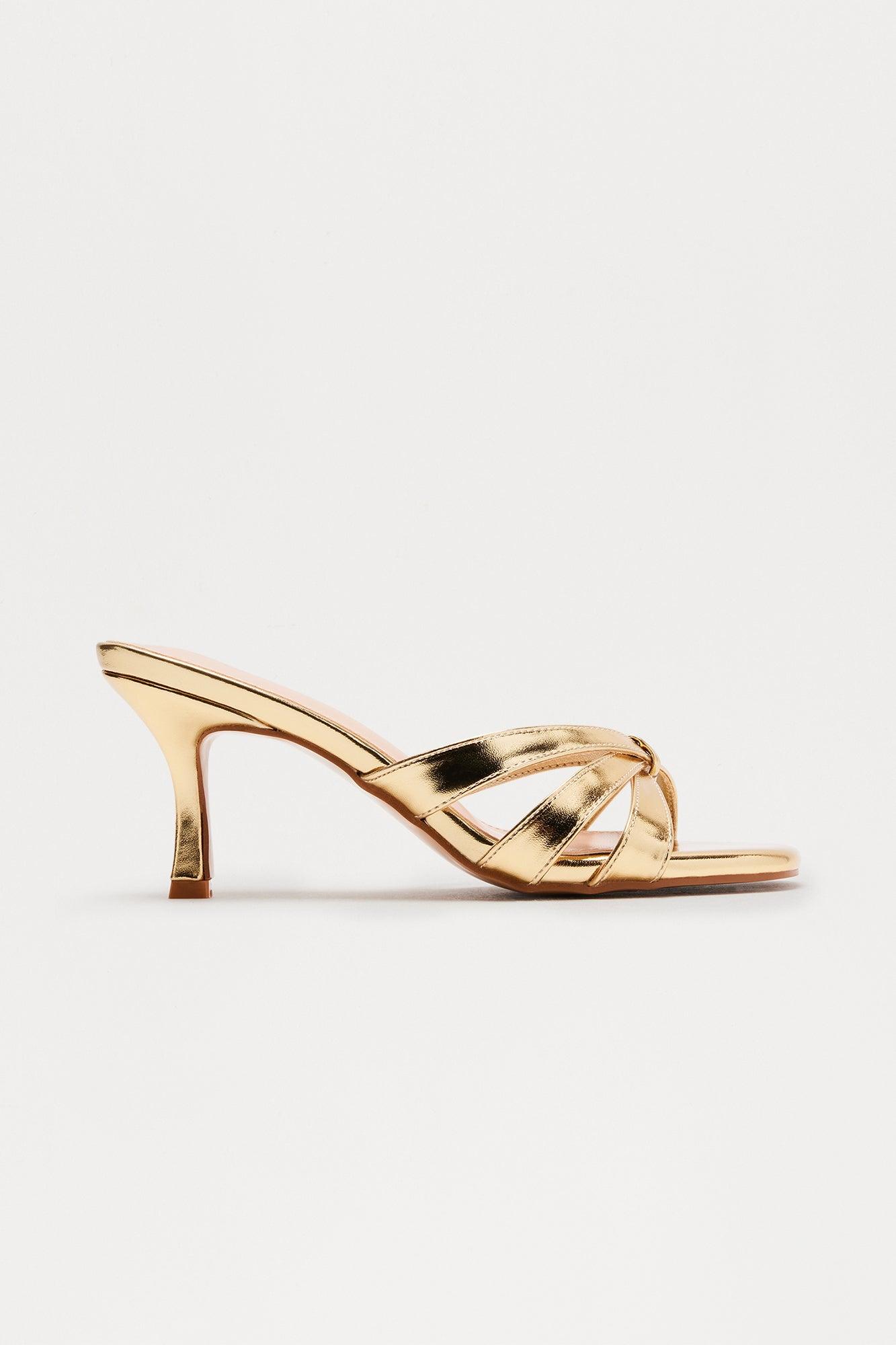 Jimena Thong Mules - Gold Female Product Image