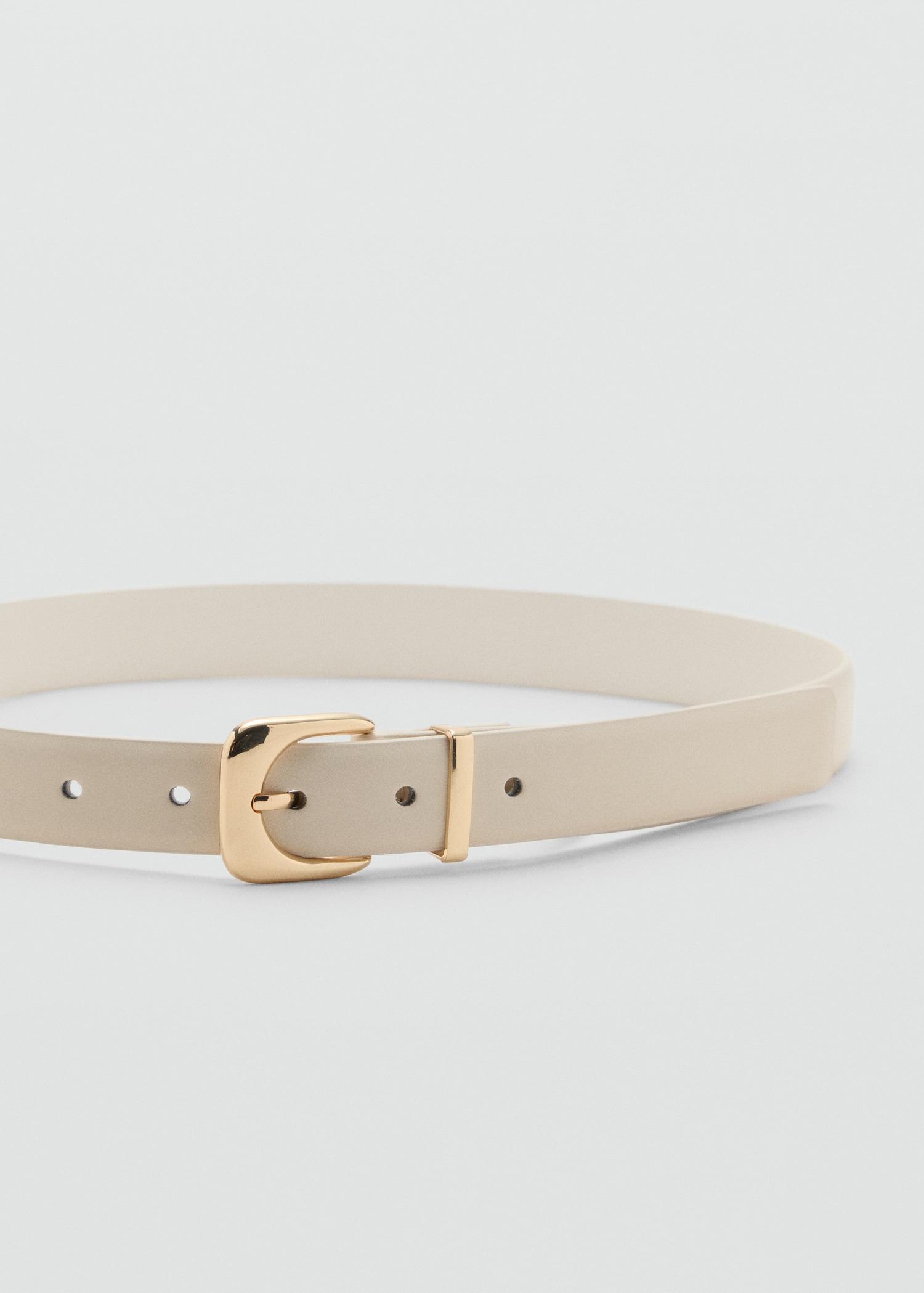 Leather effect belt with buckle - Women | MANGO USA Product Image