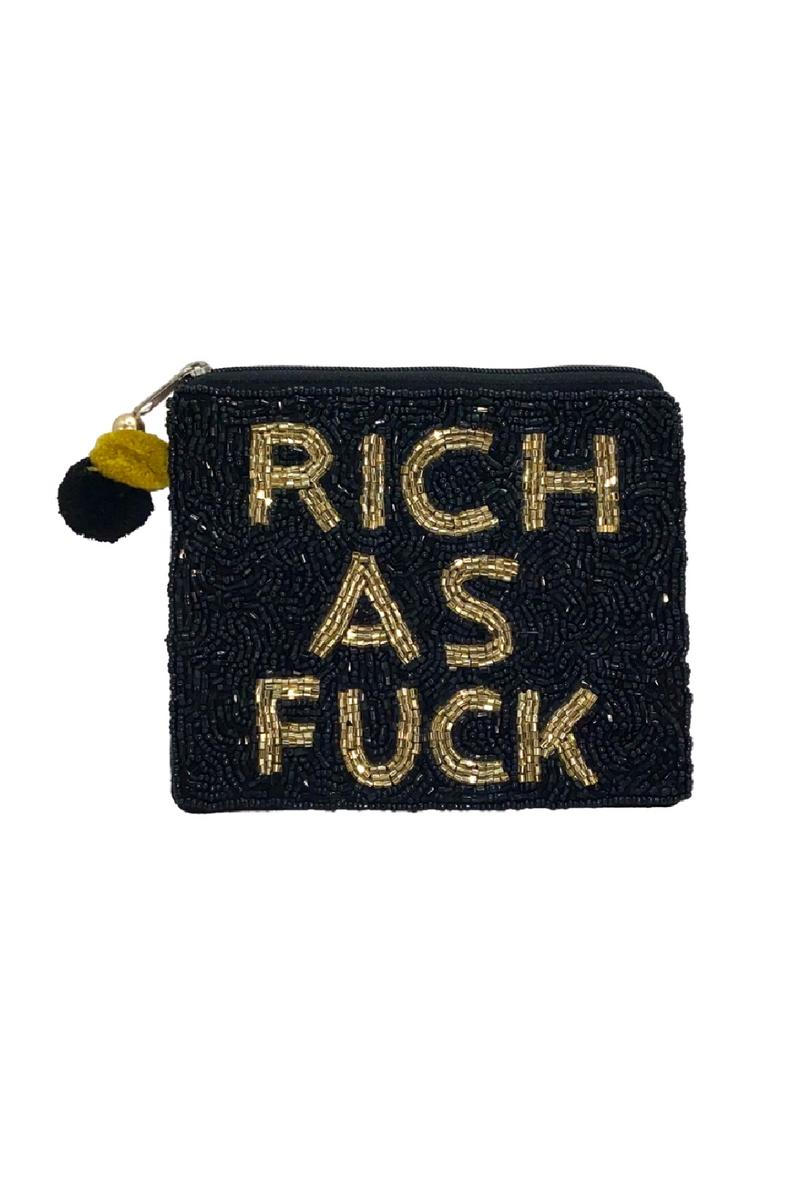 Rich as f*ck beaded pouch Product Image