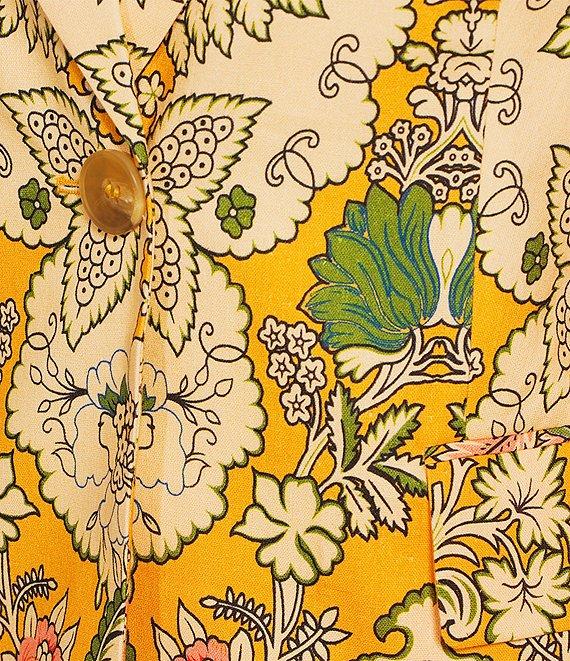 A Loves A Woven Floral Print Linen Blend High Rise Pleated Front Trouser Coordinating Shorts Product Image