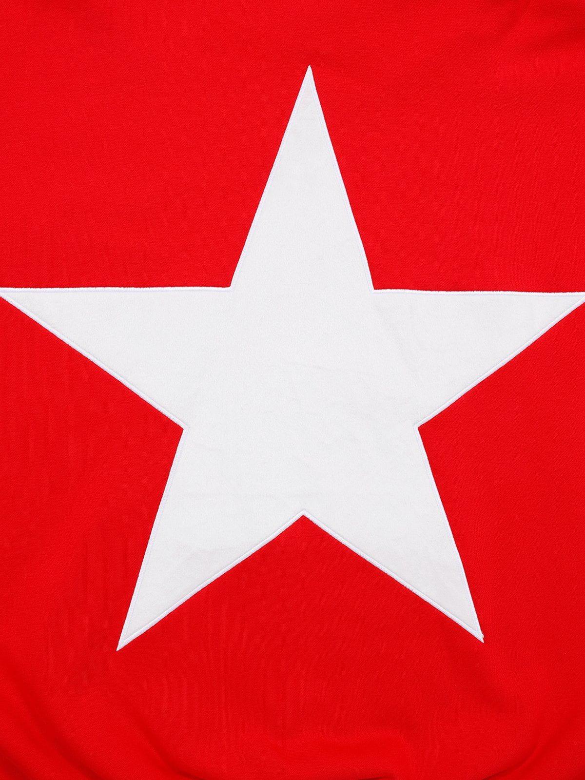 Star Color Contrast Hoodie Product Image