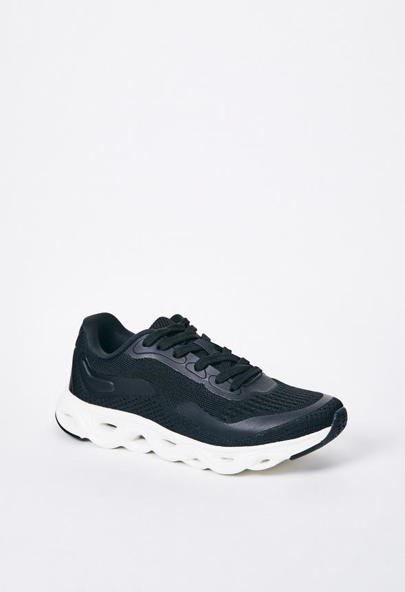 JustFab Margaux Platform Loafer Pump Womens Black/ White Size 8.5 Product Image