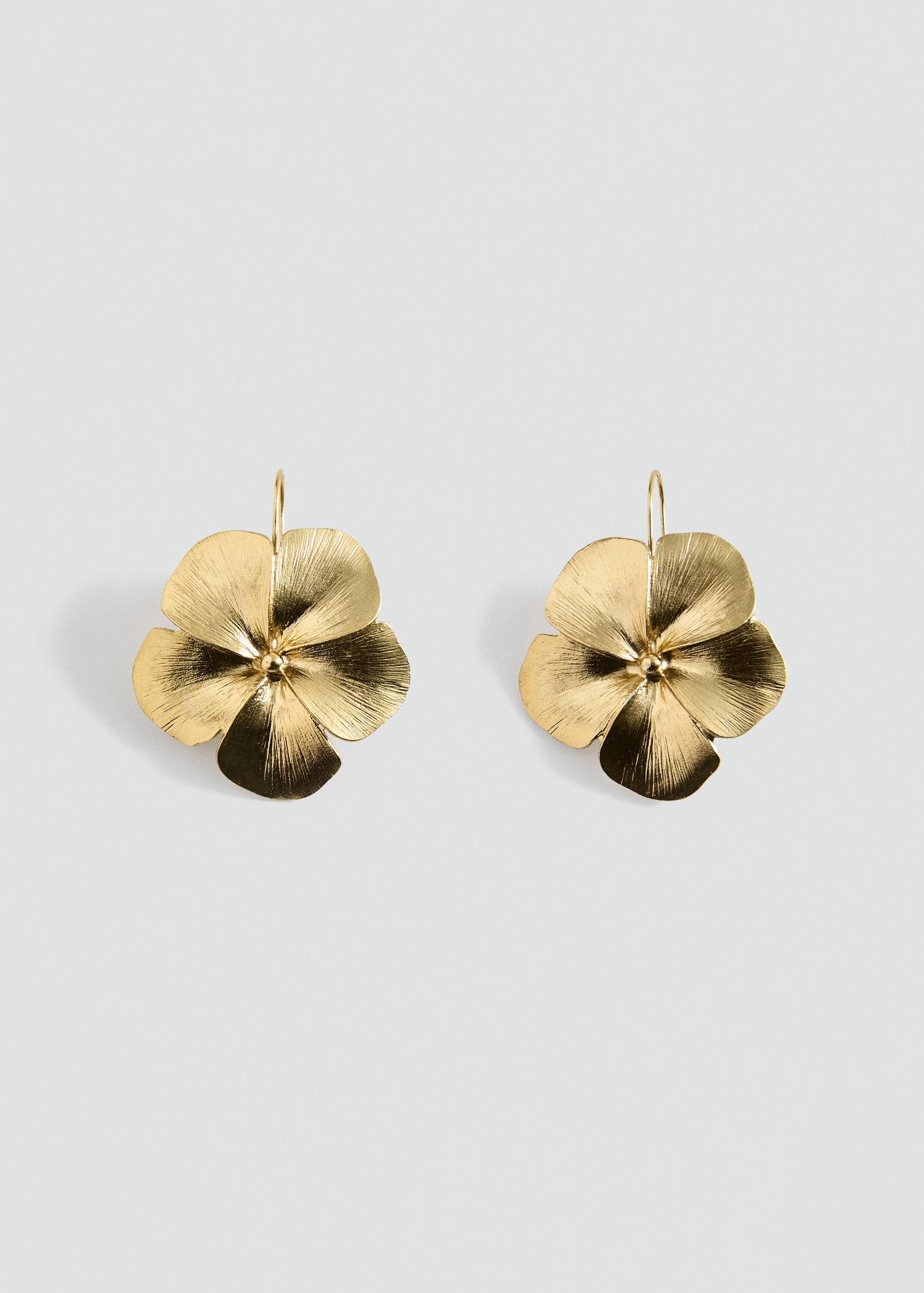 Flower-design earrings - Women | MANGO USA Product Image