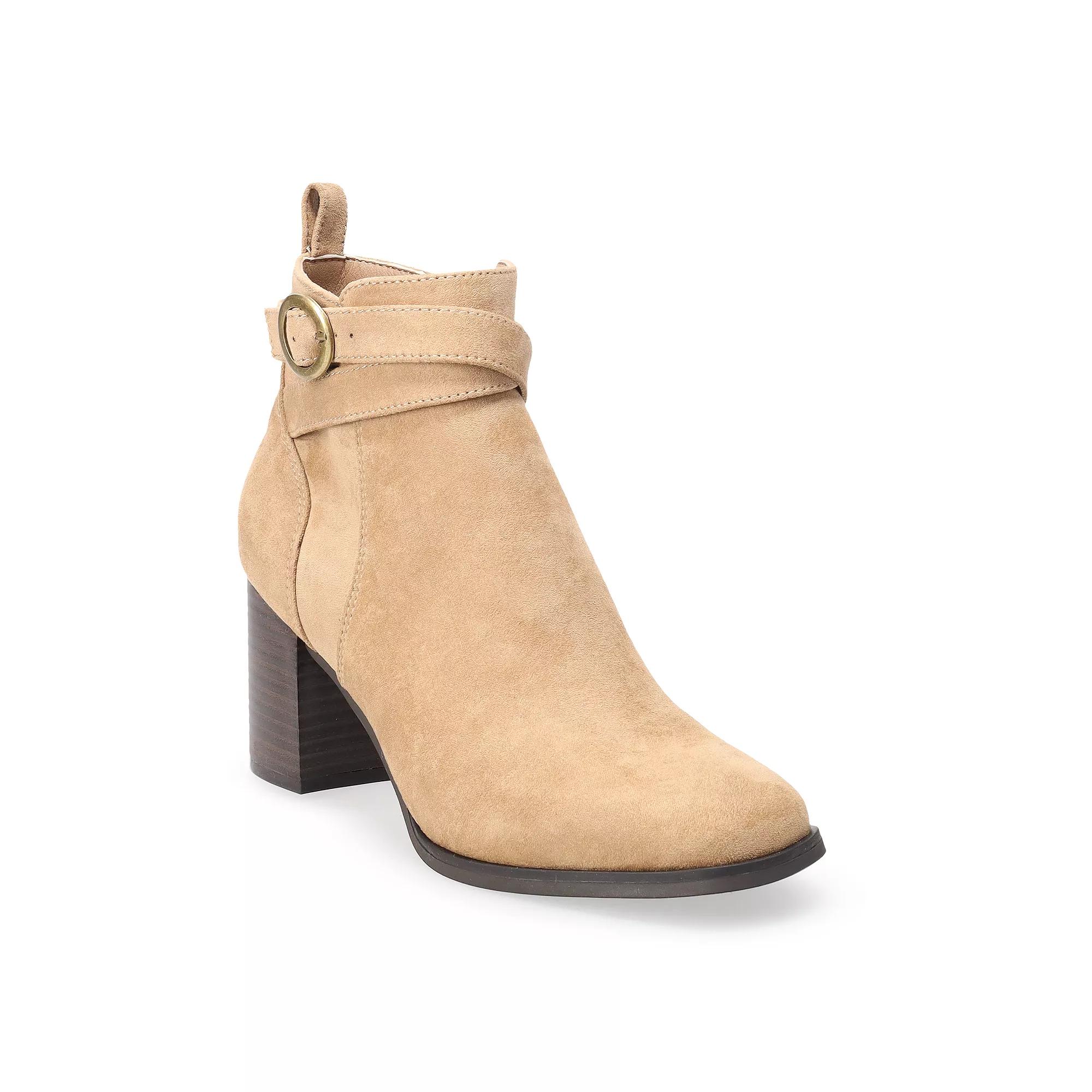 Sonoma Goods For Life Womens High Heel Ankle Boots Brown Product Image