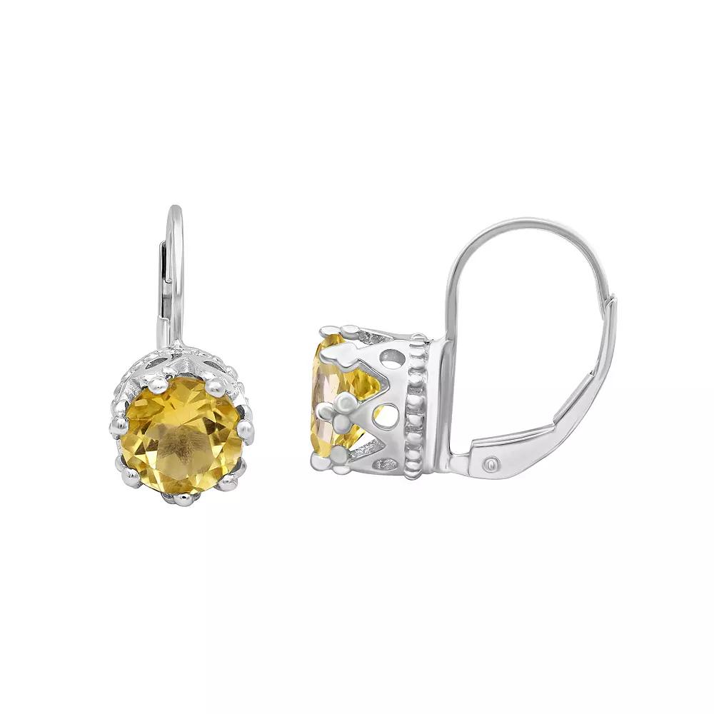 Jewelexcess Sterling Silver Citrine Leverback Earrings, Women's Product Image