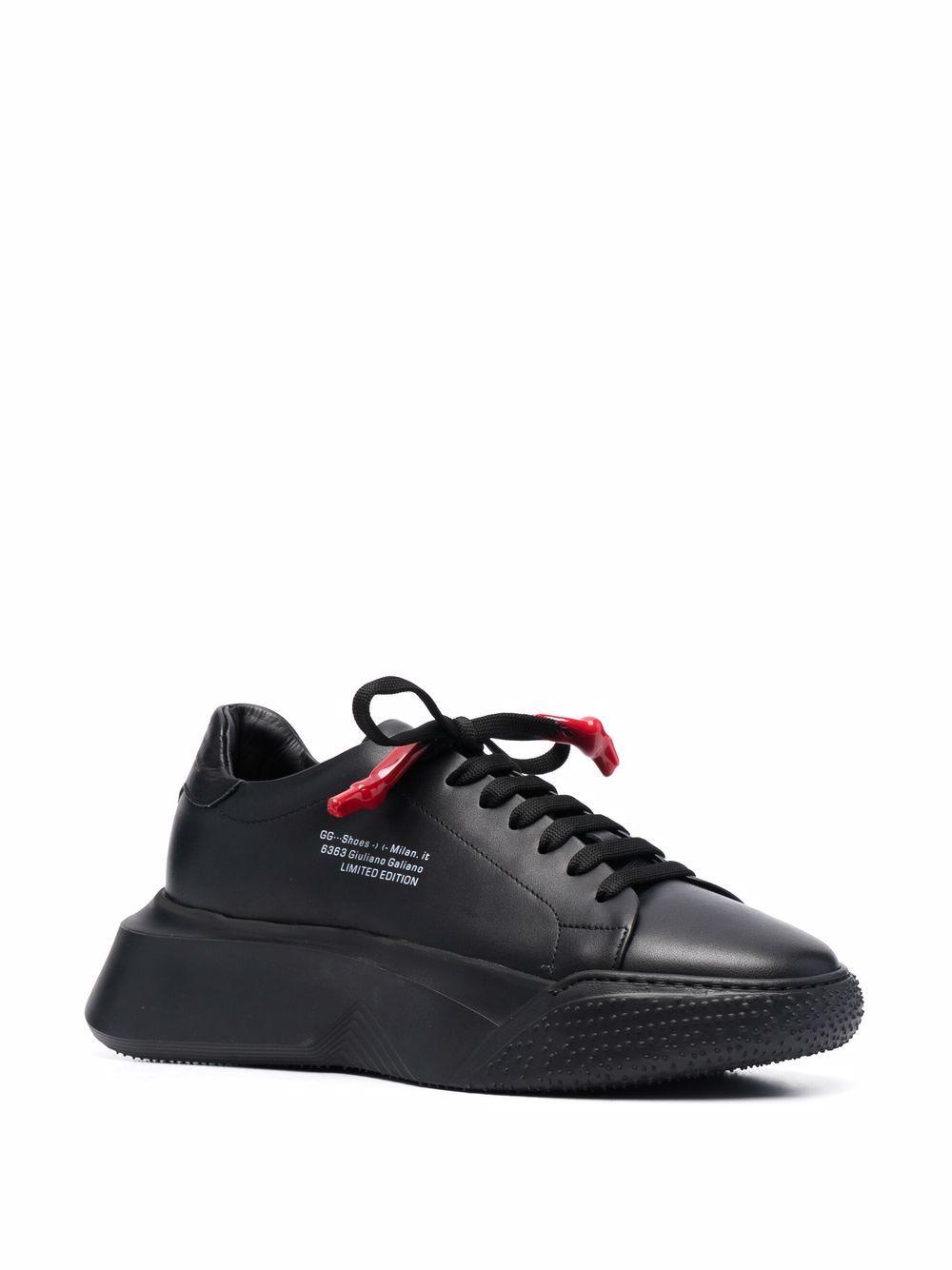 leather lace up sneakers Product Image