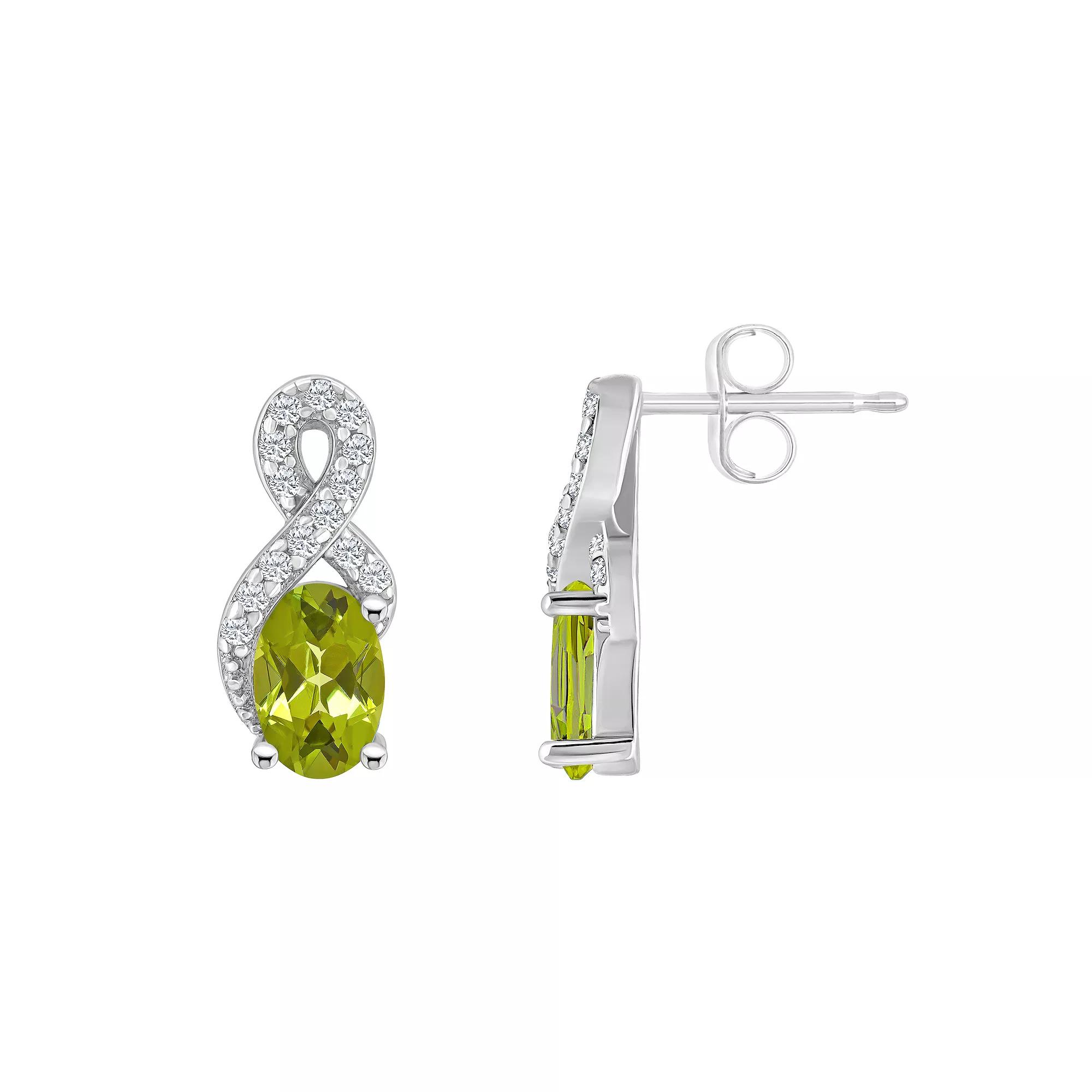 Celebration Gems Sterling Silver Citrine & White Topaz Accent Oval Drop Earrings, Women's Product Image