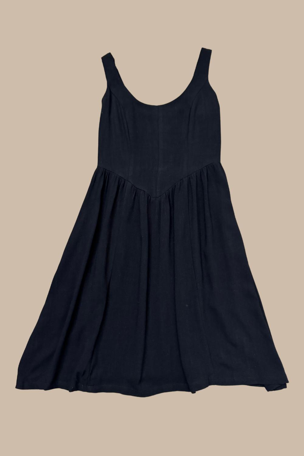 Agnes dress in Black Linen Product Image