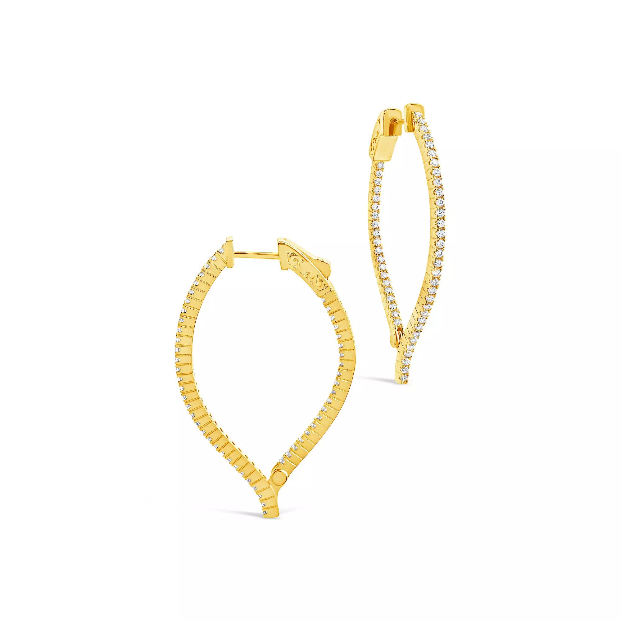 MC Collective Cubic Zirconia Inside Out Teardrop Drop Earrings, Women's, Gold Tone Product Image