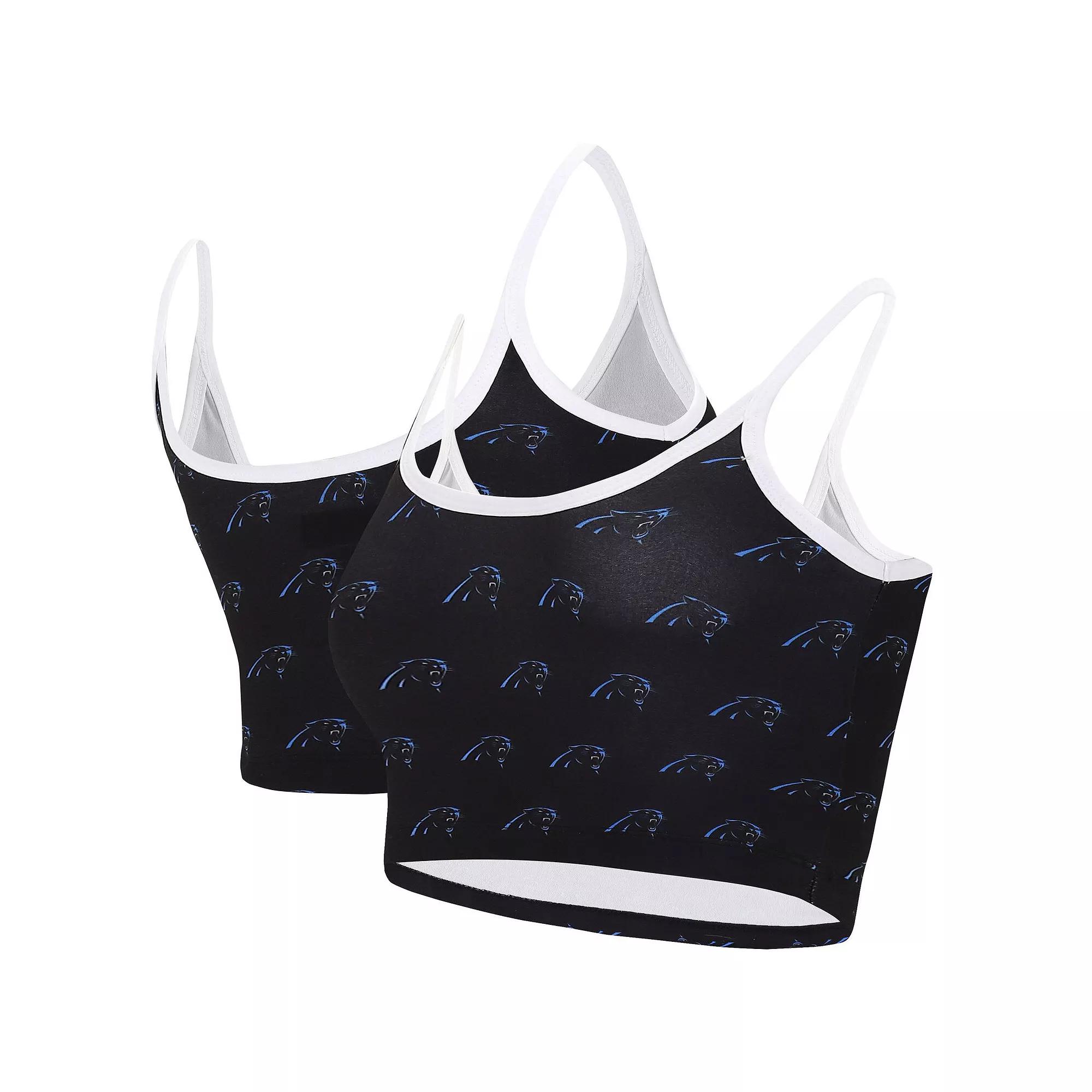 Women's Concepts Sport Black Carolina Panthers Gauge Lounge Bralette, Size: Large Product Image