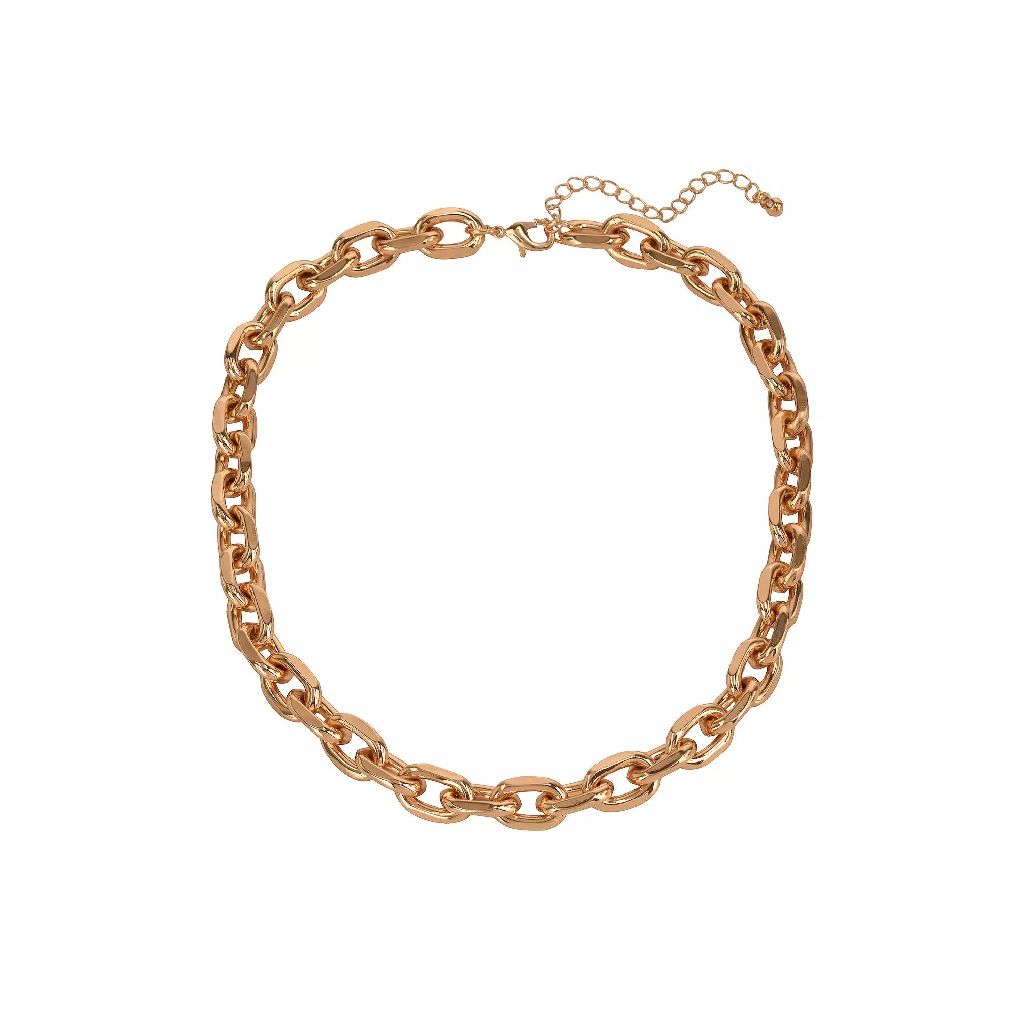 Women's Gold Tone Link Collar Necklace, None Product Image