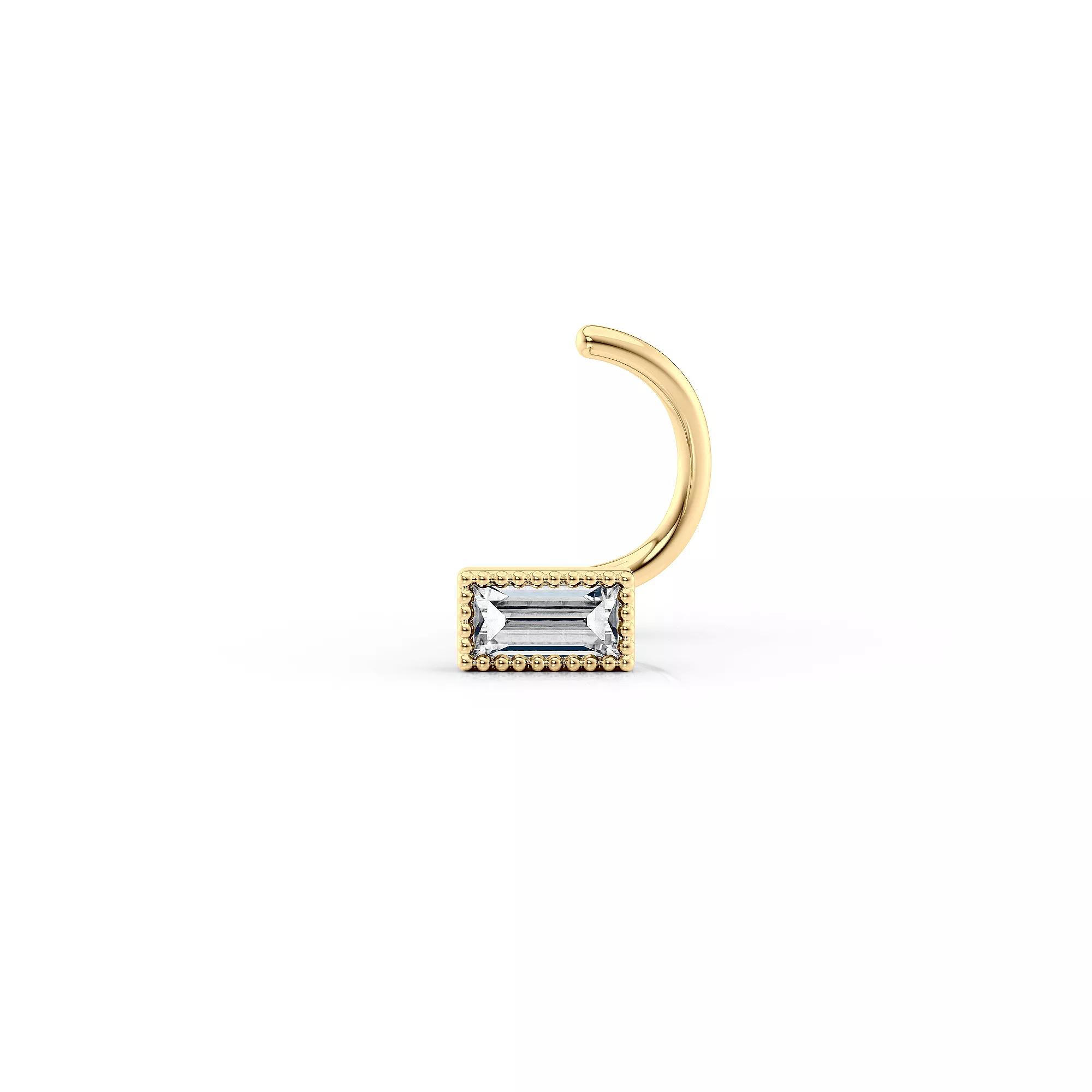 Lila Moon 14k Gold Cubic Zirconia Curved Nose Stud, Women's Product Image
