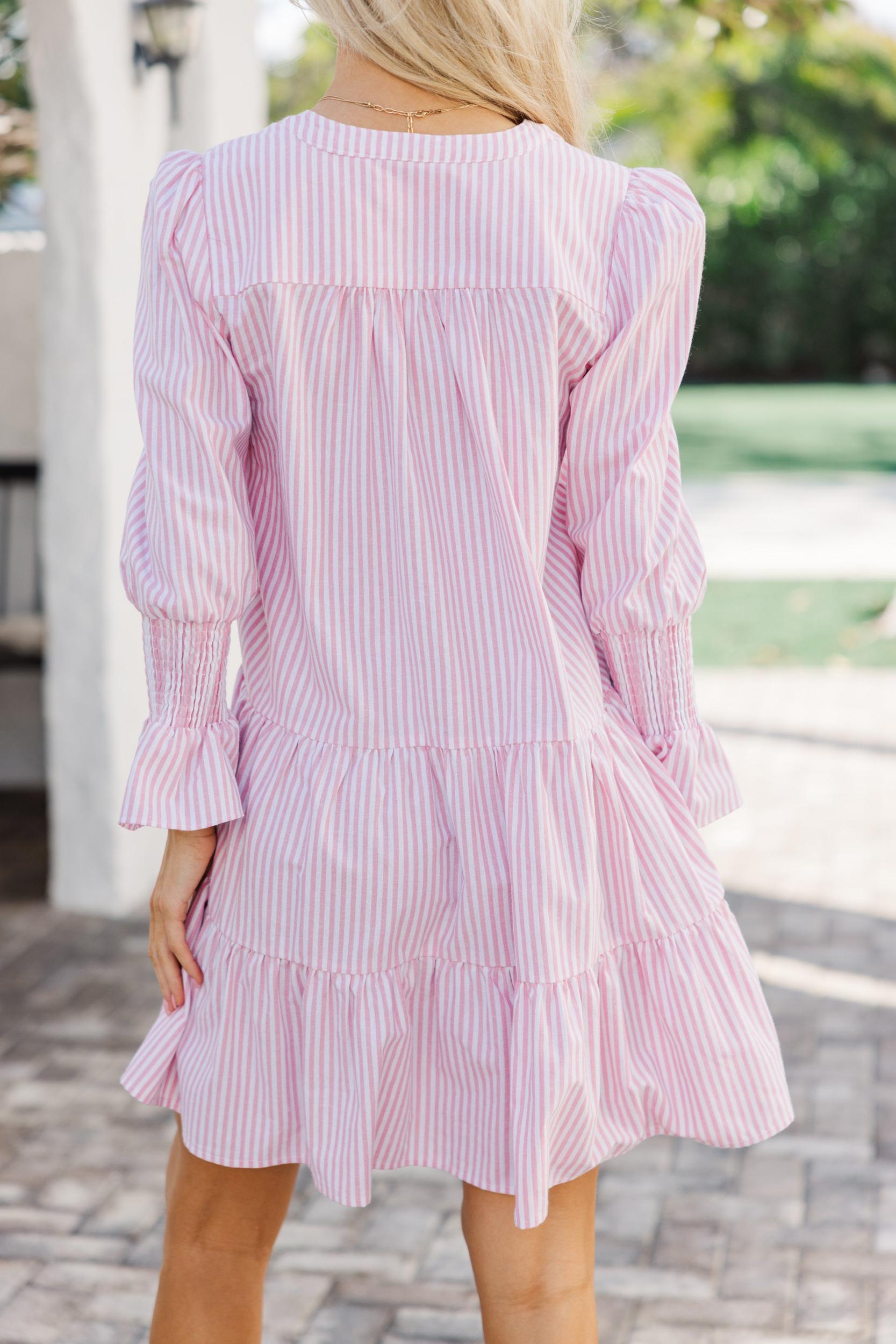 In Your Happy Place Striped Pink Striped Dress Female Product Image