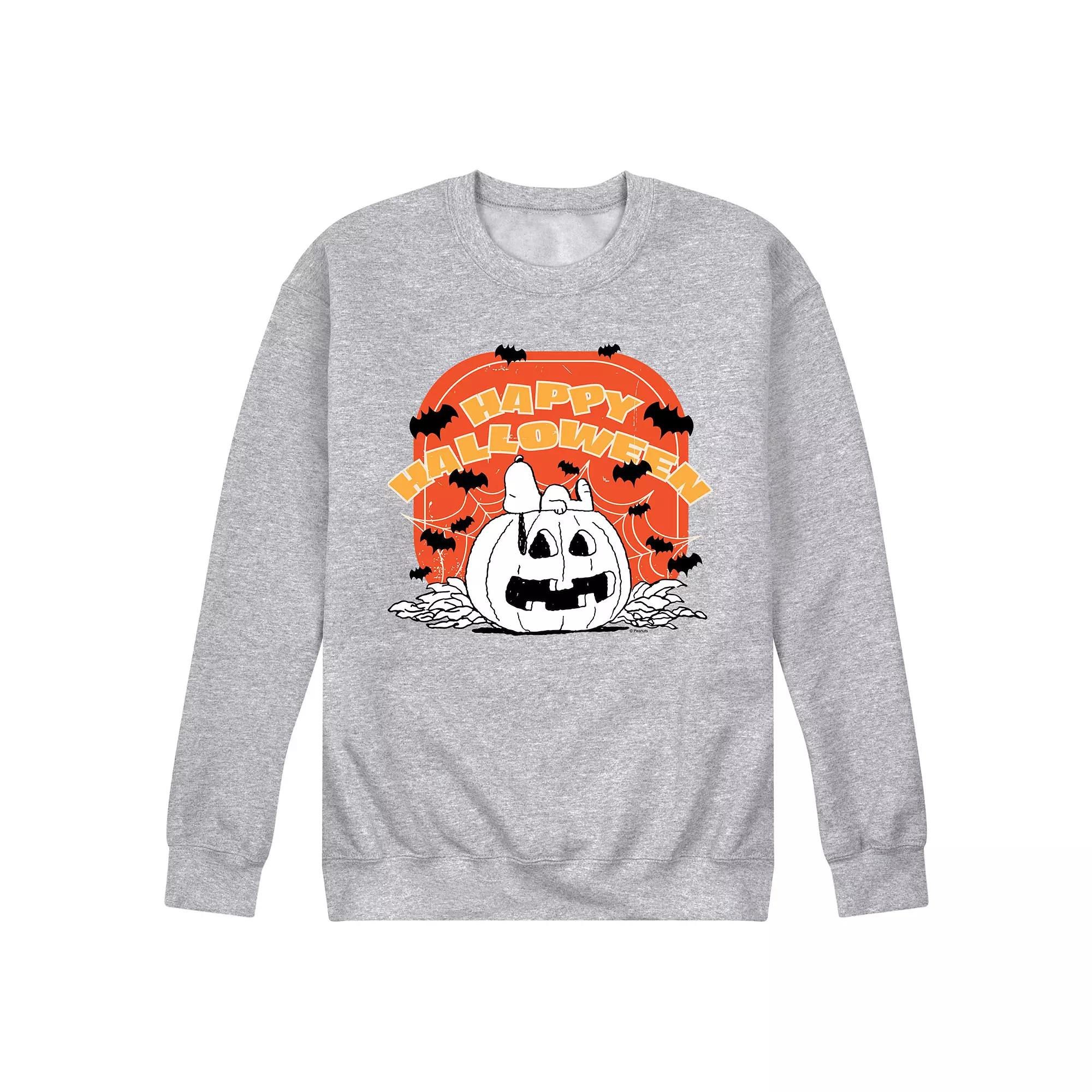 Men's Peanuts Pumpkin Retro Halloween Fleece Sweatshirt,  Product Image