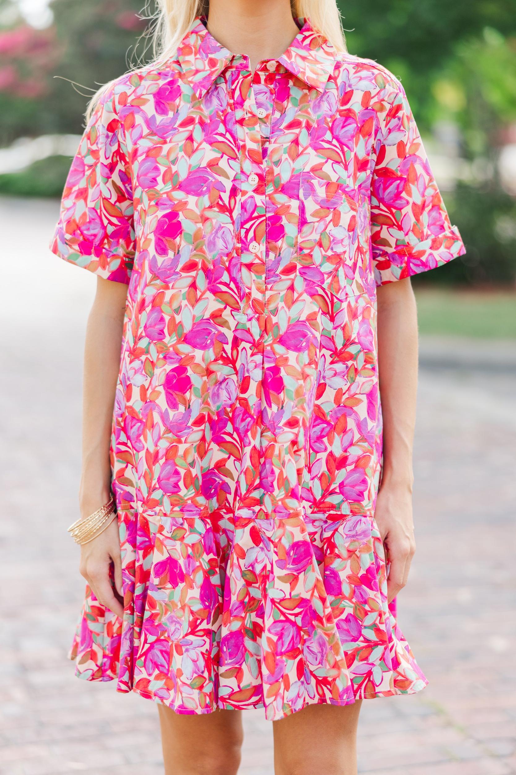 Living In A Dream Pink Floral Dress Female Product Image