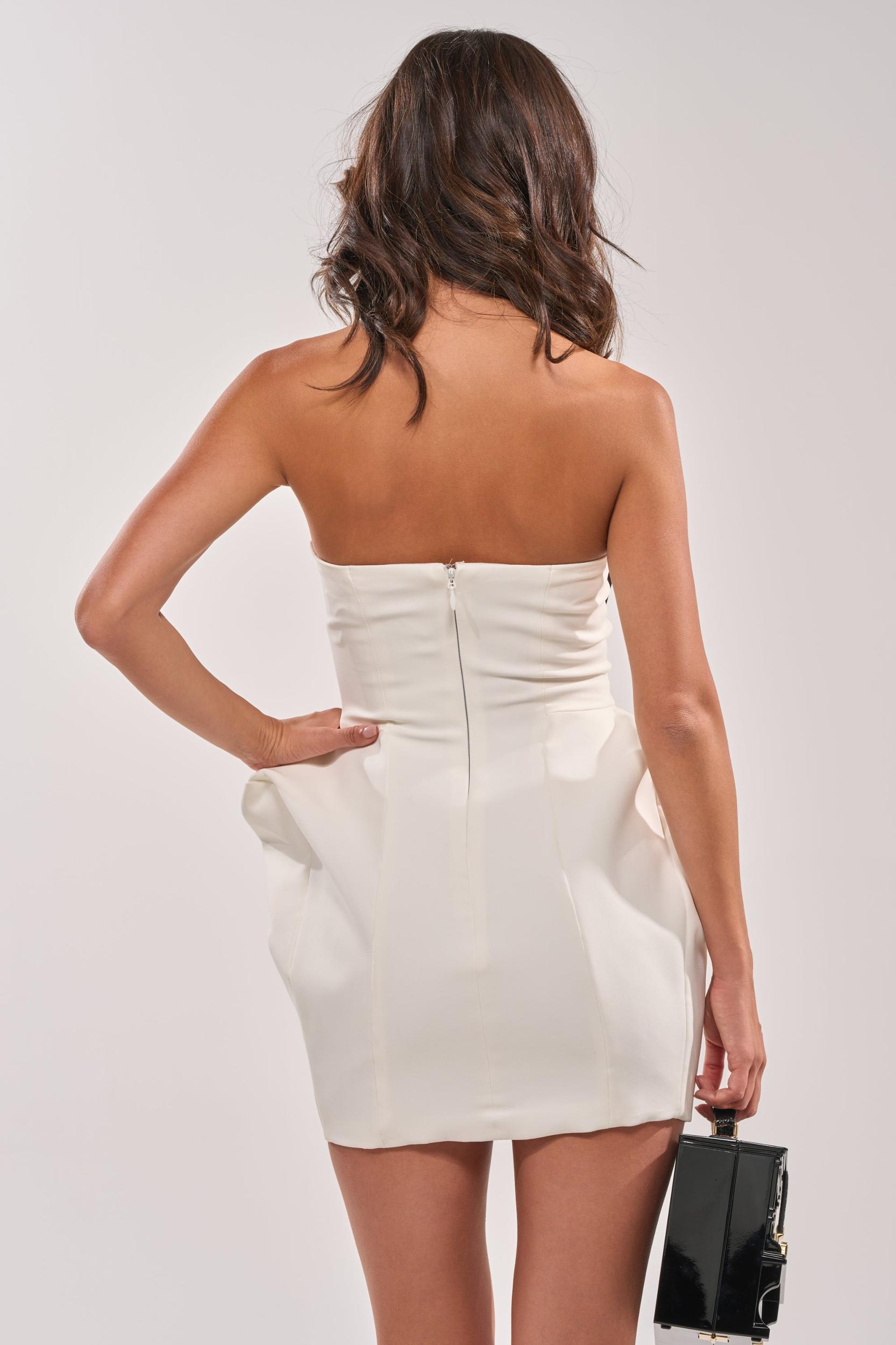 THE MAIN EVENT SUITING MINI DRESS IN WHITE Product Image