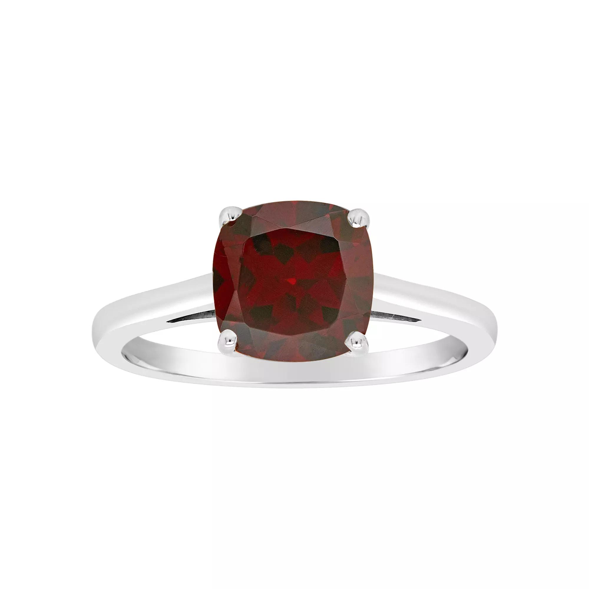 Alyson Layne 14k Gold Cushion Garnet Solitaire Ring, Womens Product Image