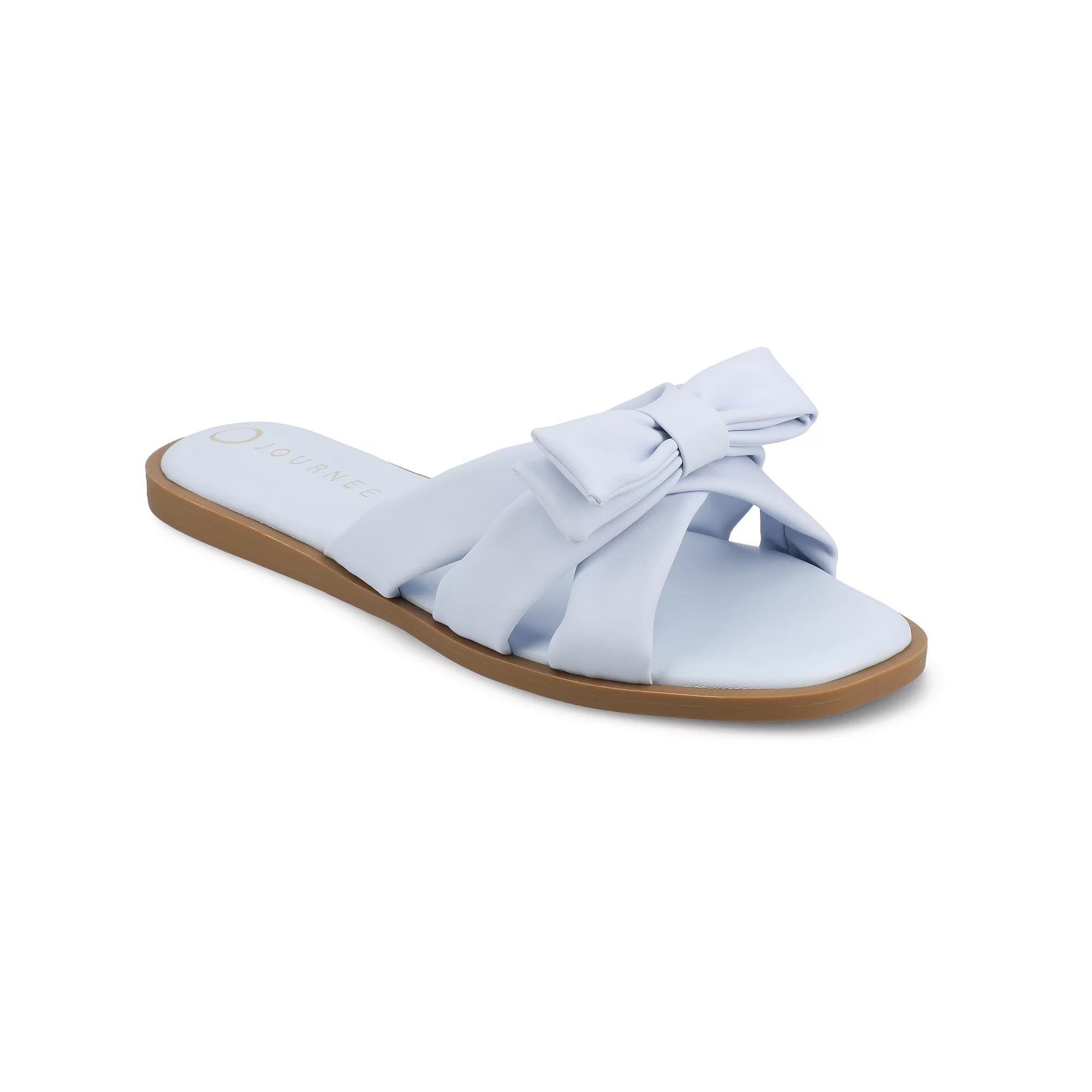 Journee Prylin Slip-On Bow Women's Flat Sandals,  Product Image