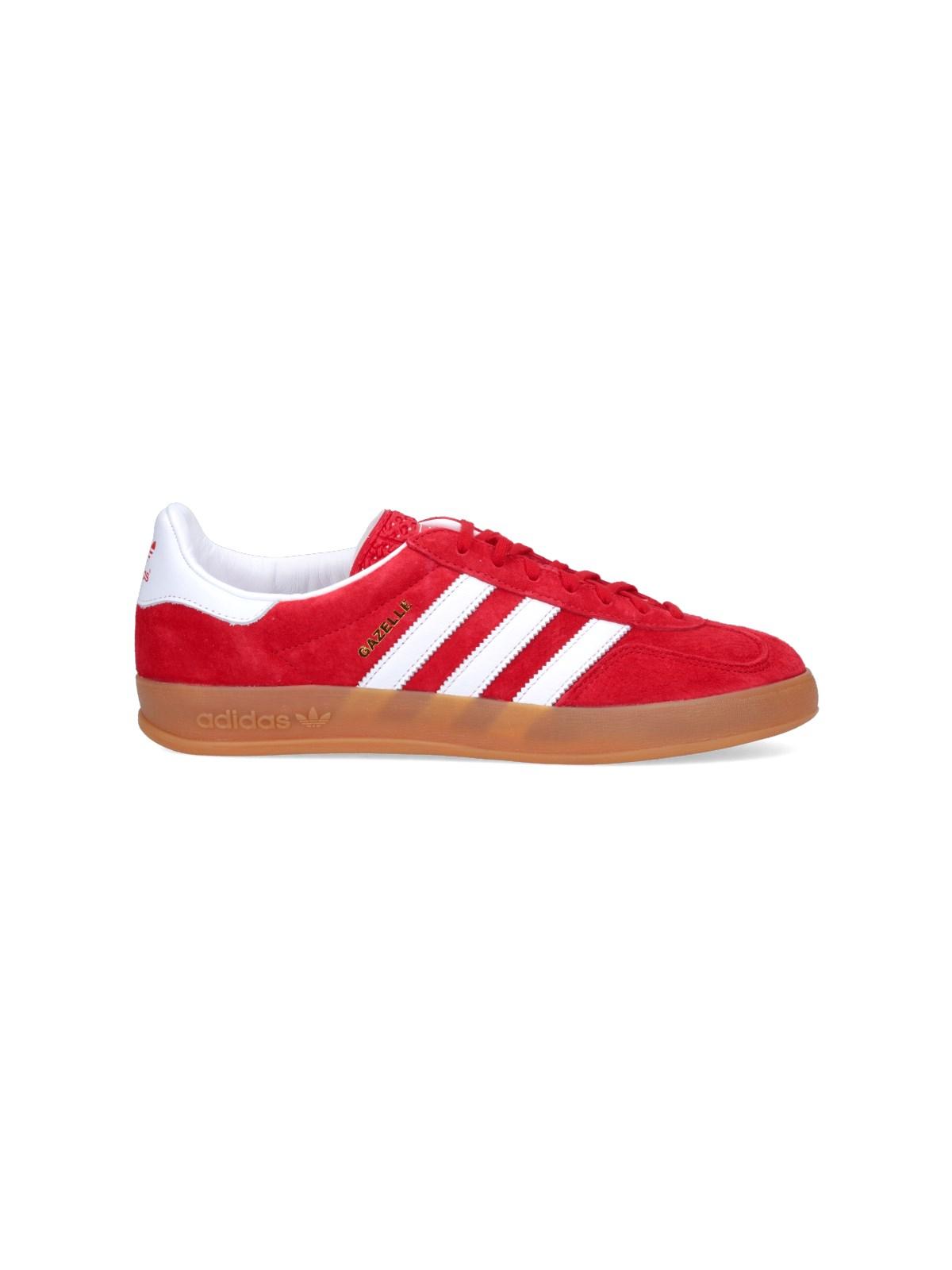 ADIDAS ORIGINALS Gazelle Suede Sneakers With Branded Heel In Red Product Image